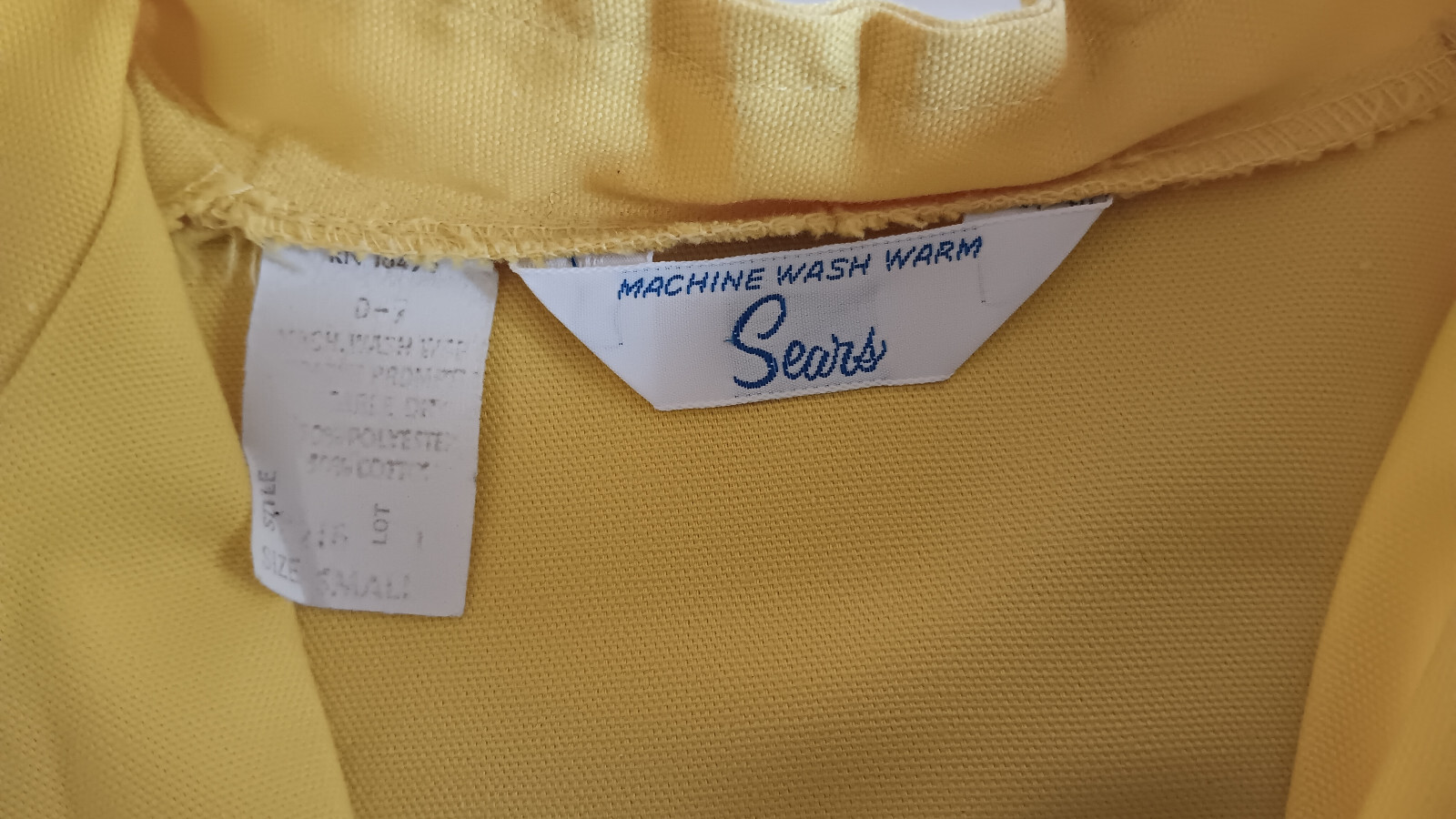 VINTAGE C. 1969 SEARS BRIGHT SUN YELLOW WOMENS SZ SML TUNIC SHIRT PULLOVER GOOD