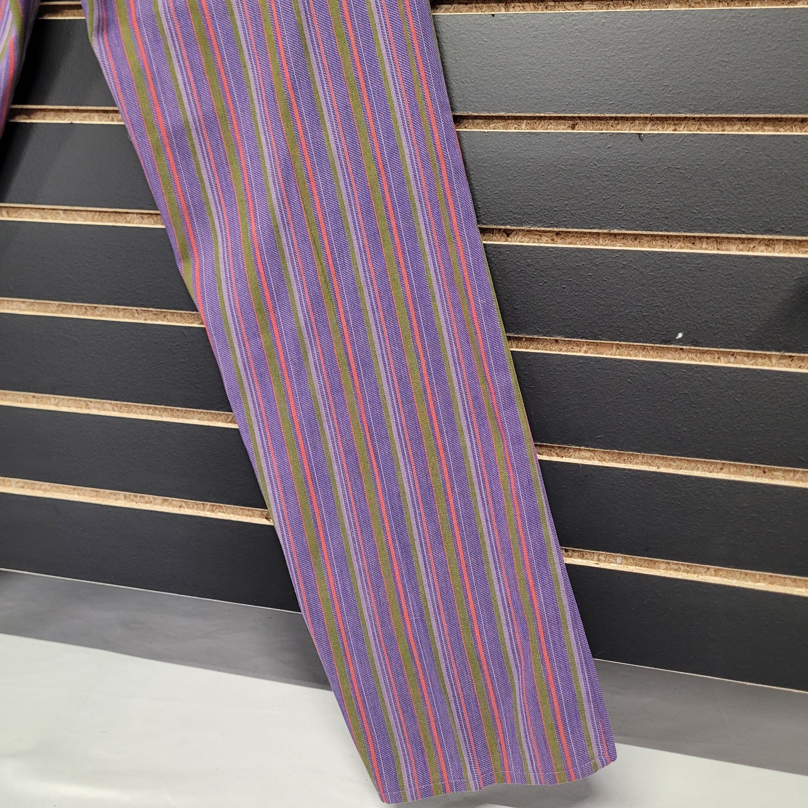 Vintage Levis For Gals Sta-Prest Pants Striped 70s Snap Button 26X32 Rare