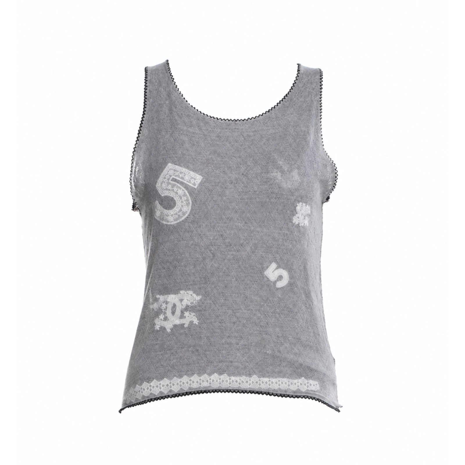 Chanel Vintage 2004 Logo Double Mesh Tank Top