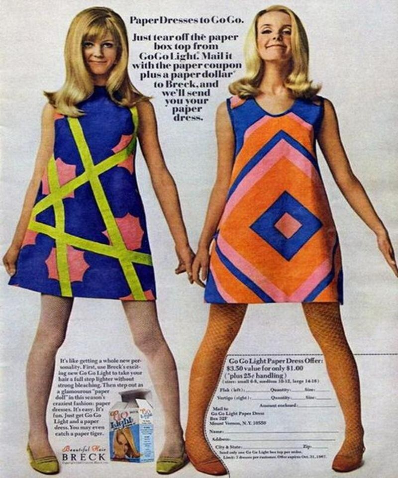 Rare Vintage 1960s Paperdelic Paper Dress Old Stock Solid Pink Large Sz 14-16