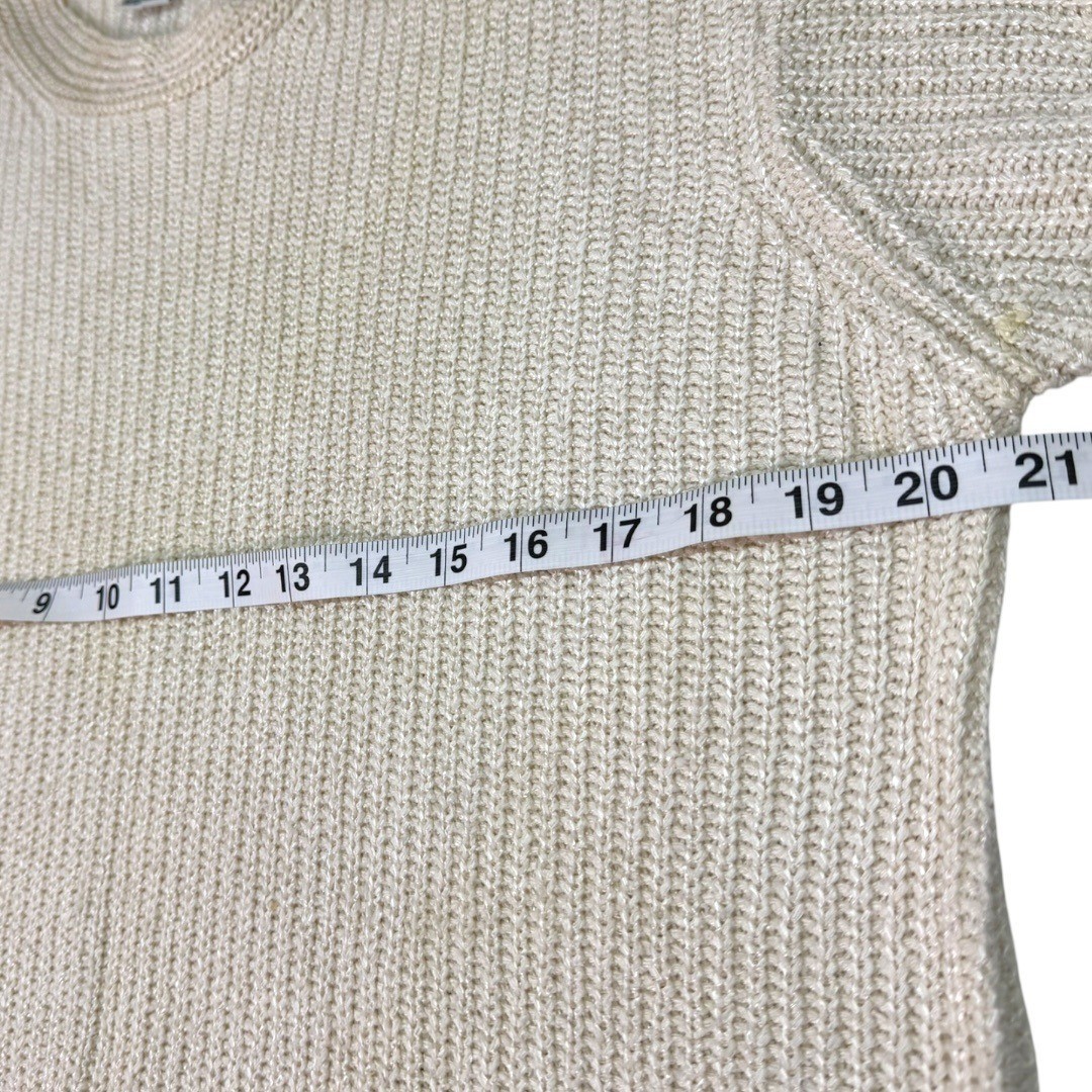 Vintage 80s Christina Silk / Rayon Knit Sweater With Lace Trim Silk Size Large
