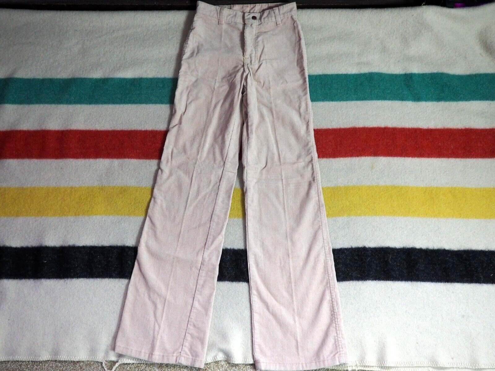 VTG 70s Plushbottoms Tan Corduroy Western Flare Bells 26×33 Talon Womens Pants