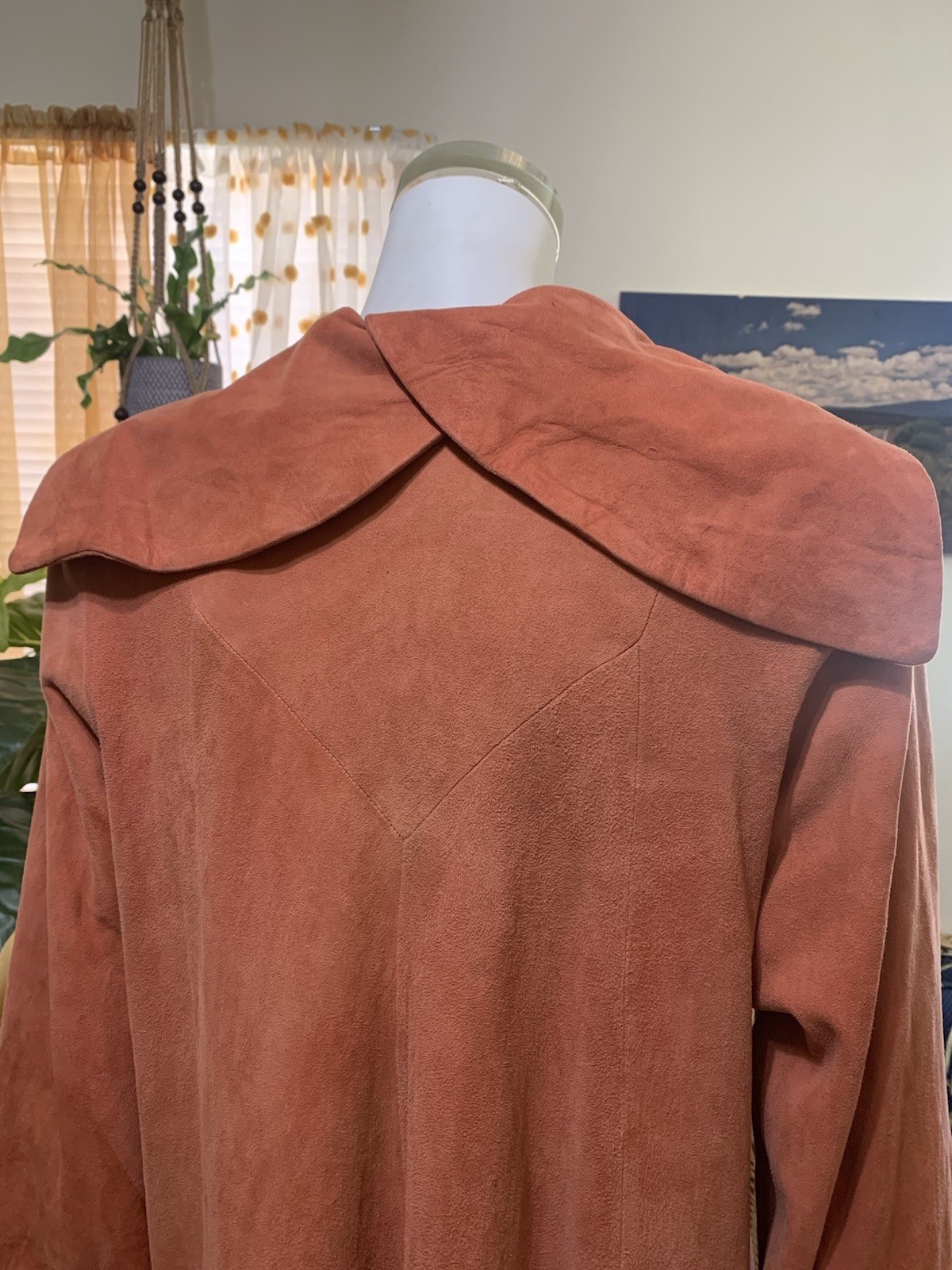 1930s 1940s RARE vintage Hudson Bay Fur Company Suede Leather CORAL Coat Jacket
