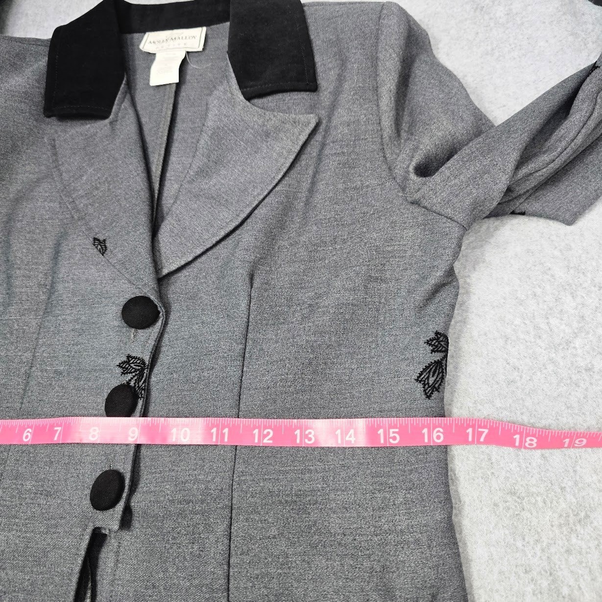 Vintage 90s Molly Malloy Dress Jacket Set 4 Petite Embroidered Office Career NWT