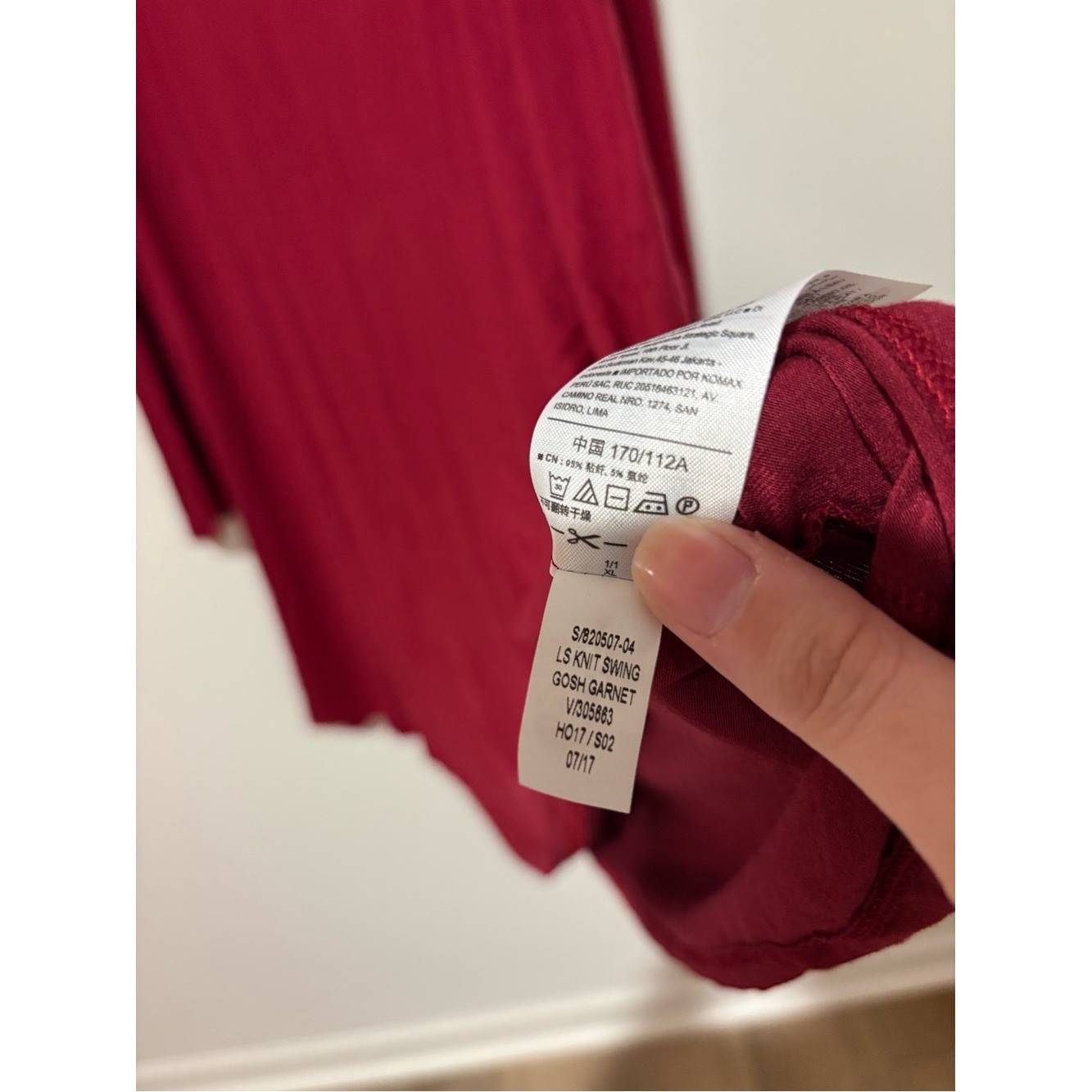 Old Navy Long Sleeve knit swing dress gosh garnet red size XL