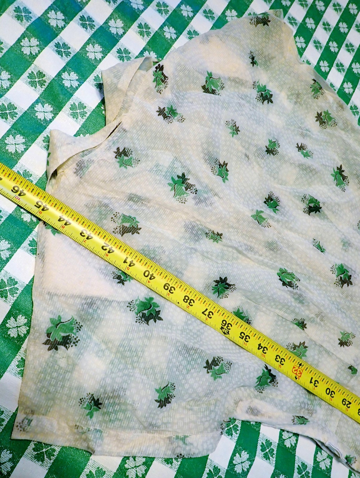 RARE Vintage 1940s 50s Floral SPIDERWEB Novelty FRENCH Sheer Nylon Dress (Read)