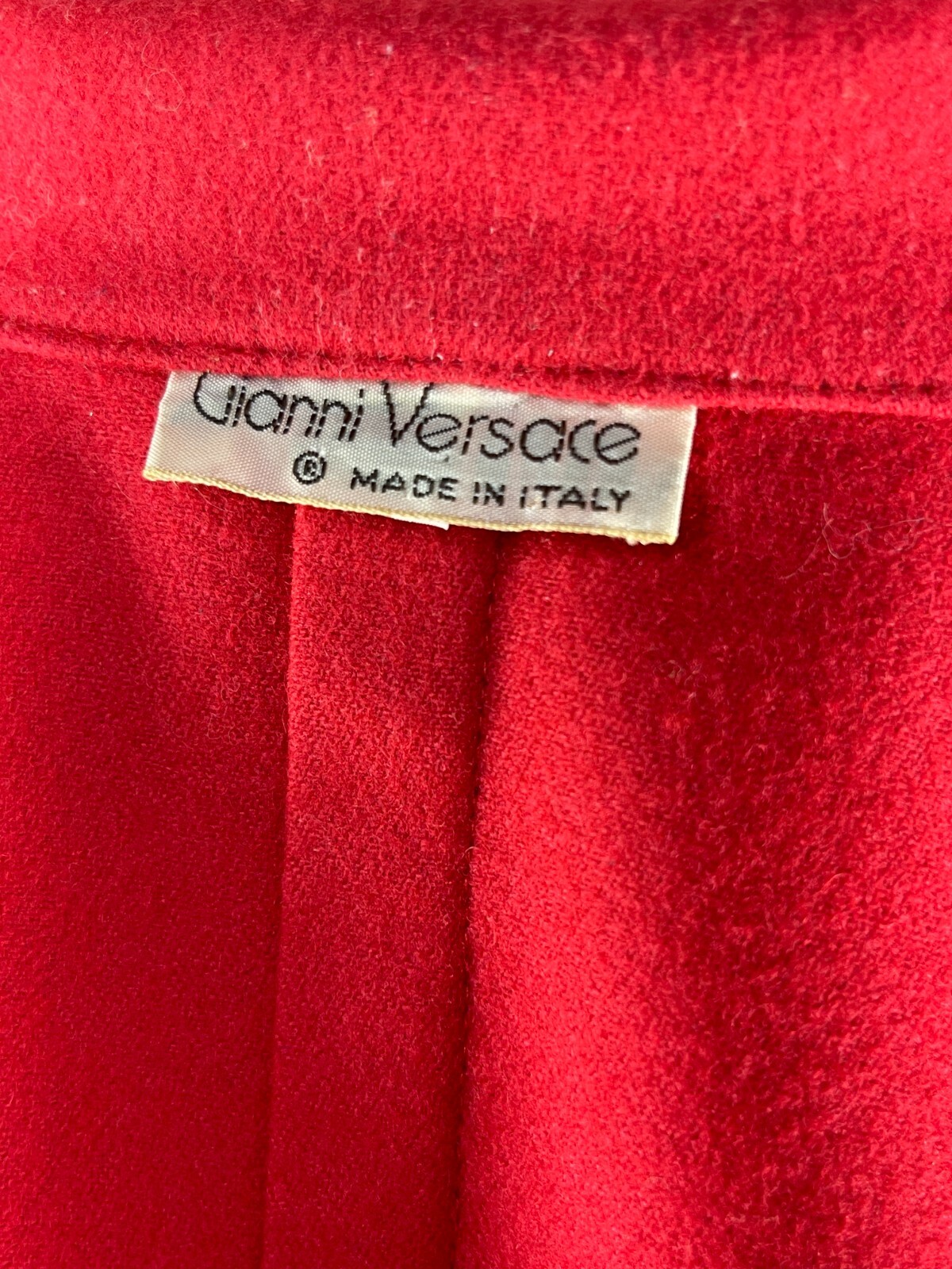 Very Rare Vintage late 70’s Gianni Versace Red Wool Short Jacket Made in Italy