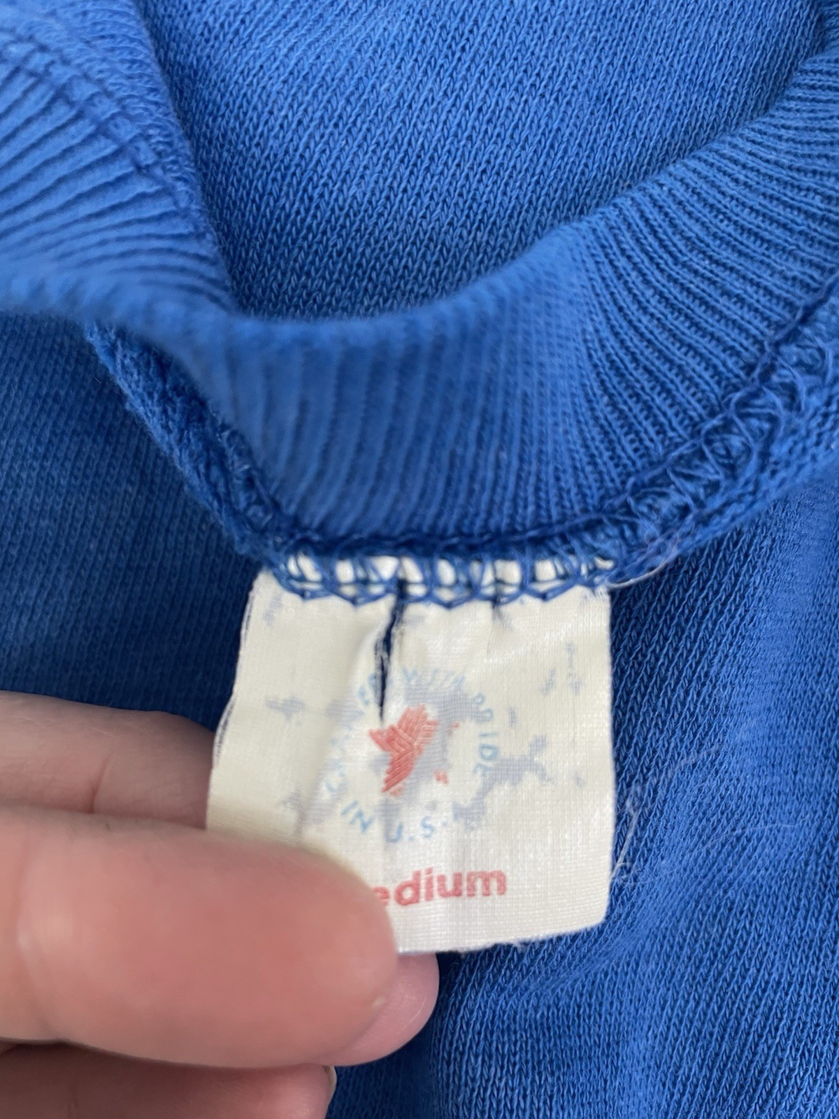 Vintage Threadbare Royal Blue Sweatshirt M Soft Acrylic Cotton Blend