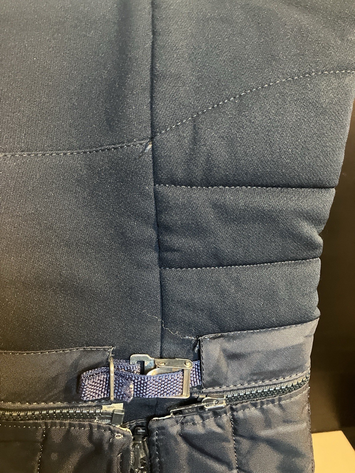 Vintage Veleda over the boot ski pants Stretch Navy Nylon boot cover zip padded