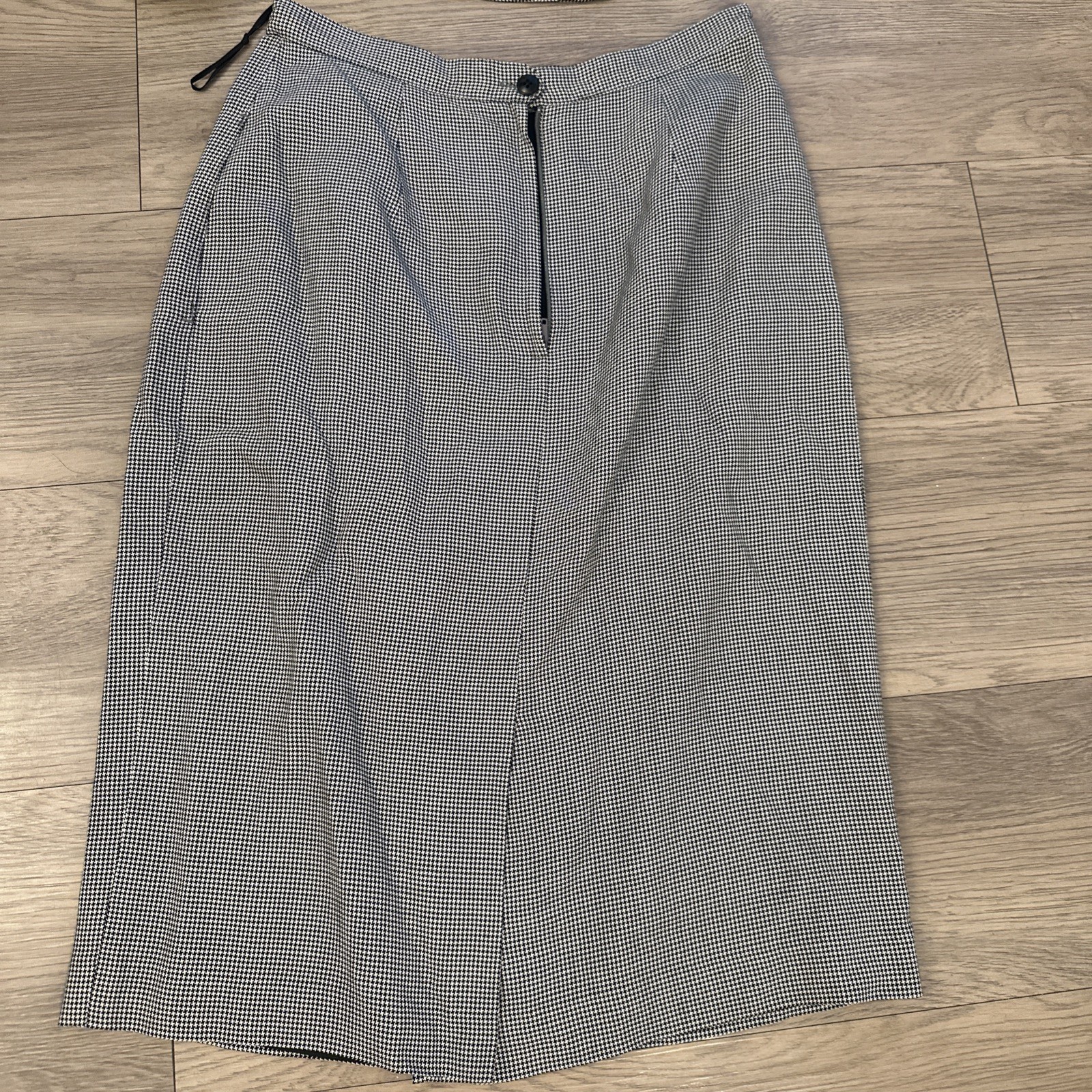 Vtg Kasper For ASL Plaid Double Breasted Blazer Skirt Set Womens Gray 8