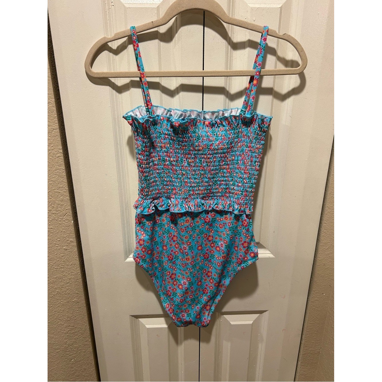 NWT Solid & Striped X Free People The Vera Smocked One Piece Swimsuit,Size M