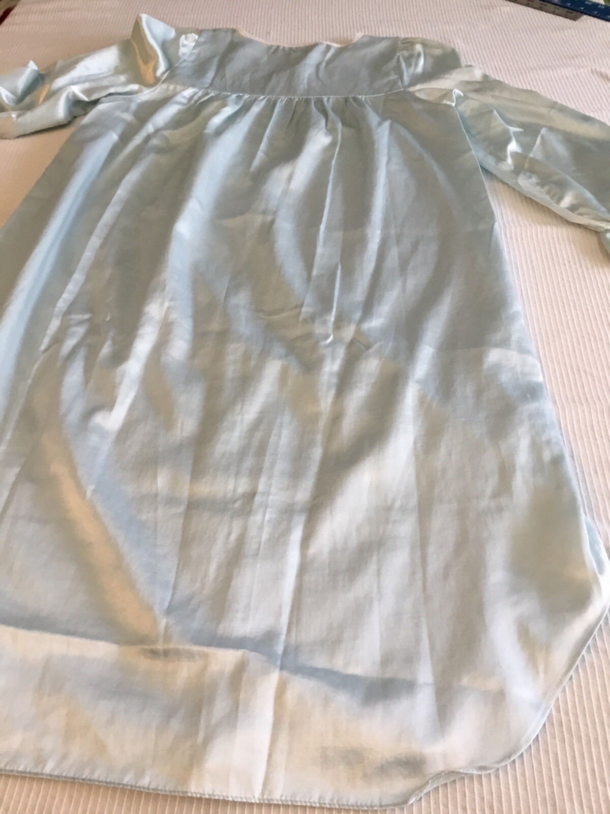 Nicole Vintage night gown Blue M USA poly cotton Blend Satin mid-calf