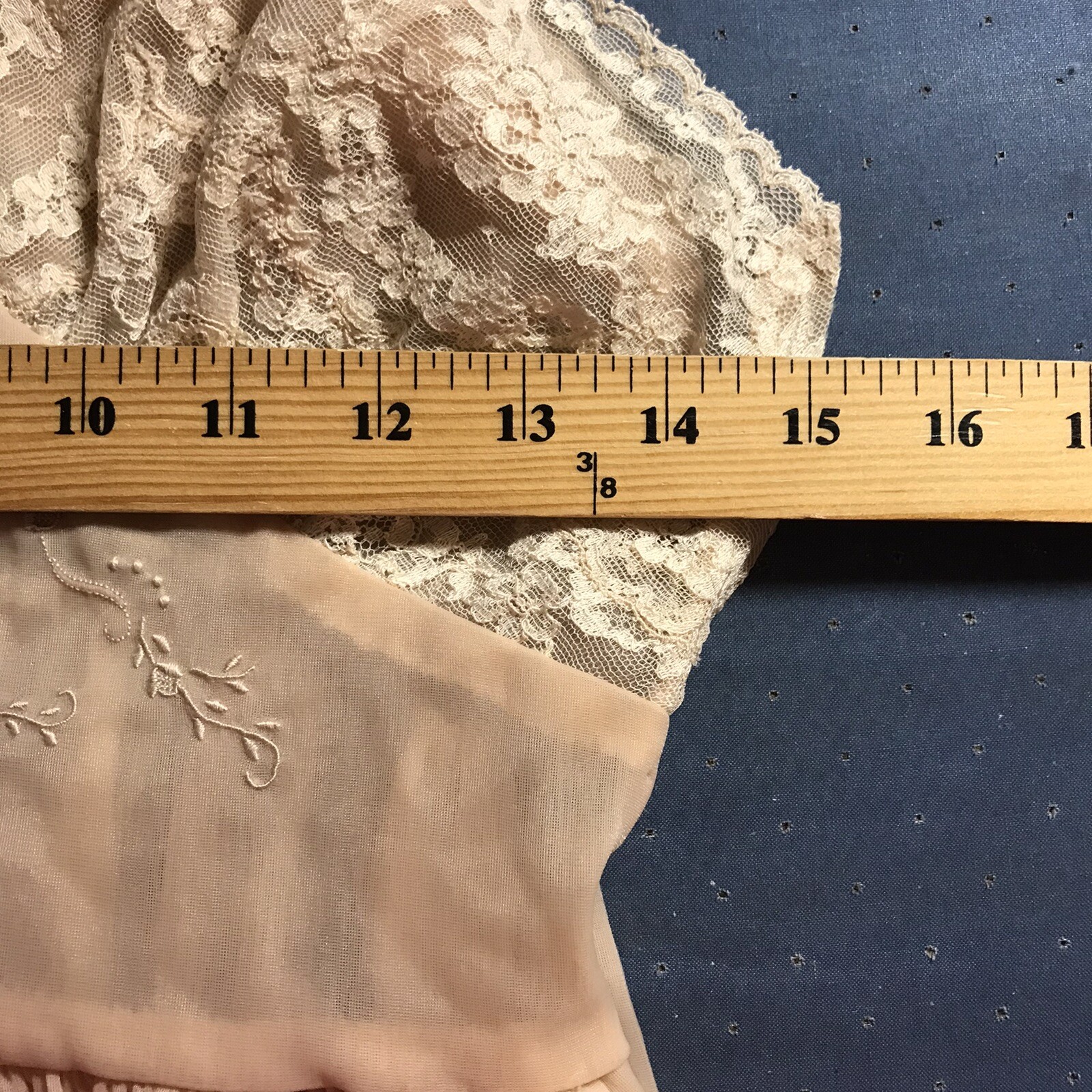 VTG Chiffon Babydoll Peignoir Set Sheer Lace Ruffle Romantic Victorian Women’s S
