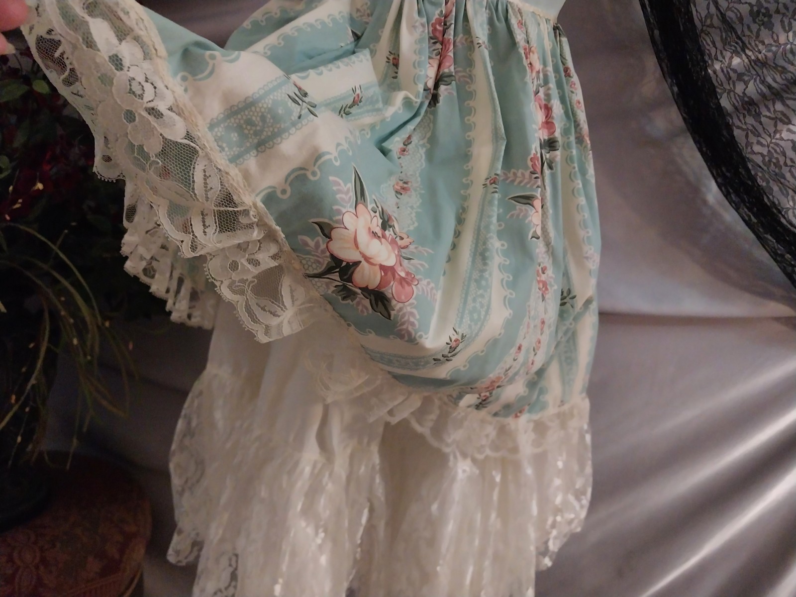 VTG COQUETTE HUG ME LOLITA DOLLCORE SWEET CUTE 70S ORIGINAL DRESS S/M PINK BLUE