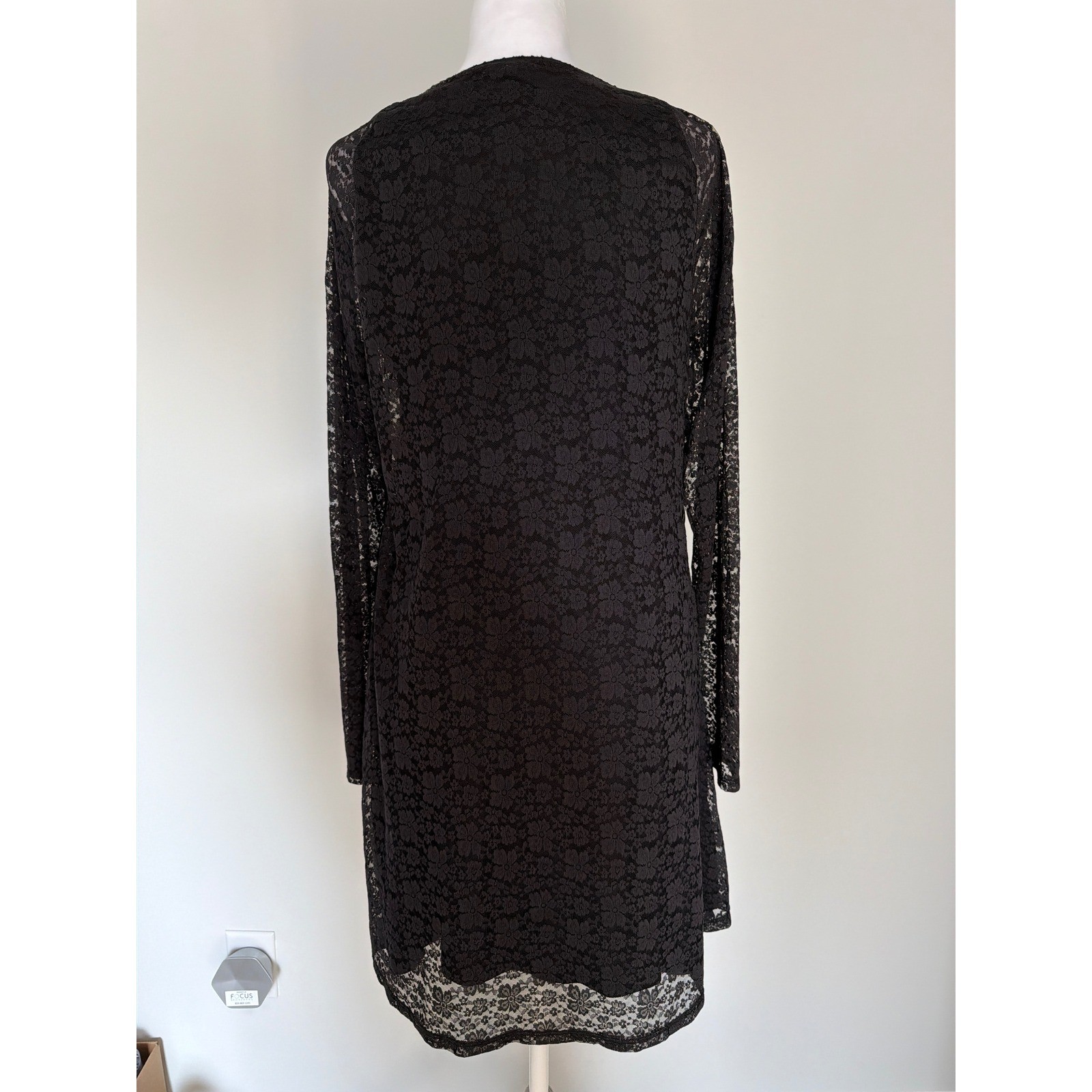Dark Fairy Gothic Romantic Black Lace Fit & Flare Mini Dress XL