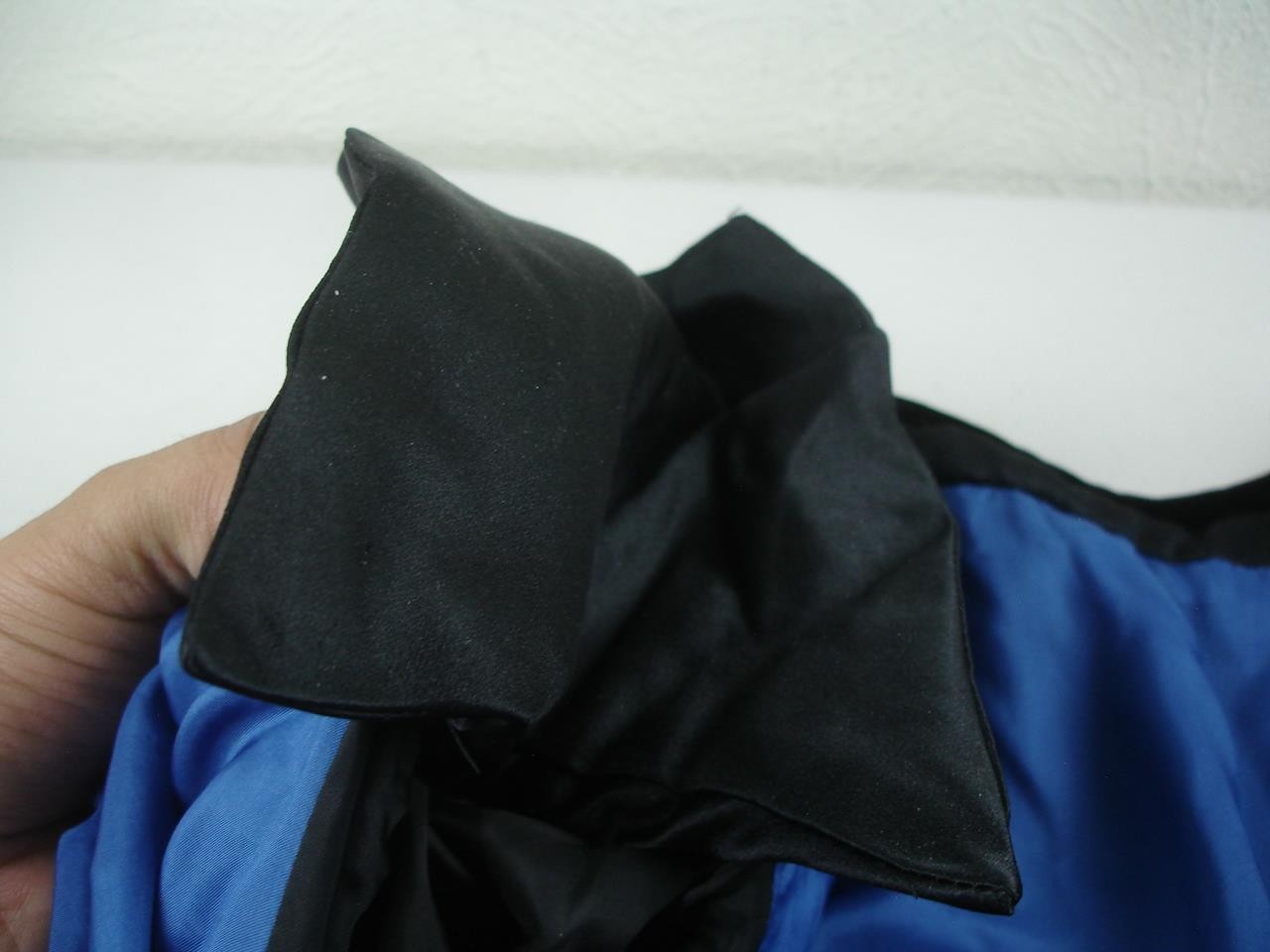 Women’s 8 Vtg 1980’s Valentino Night Black Velvet Blue Midi Dress Evening Italy