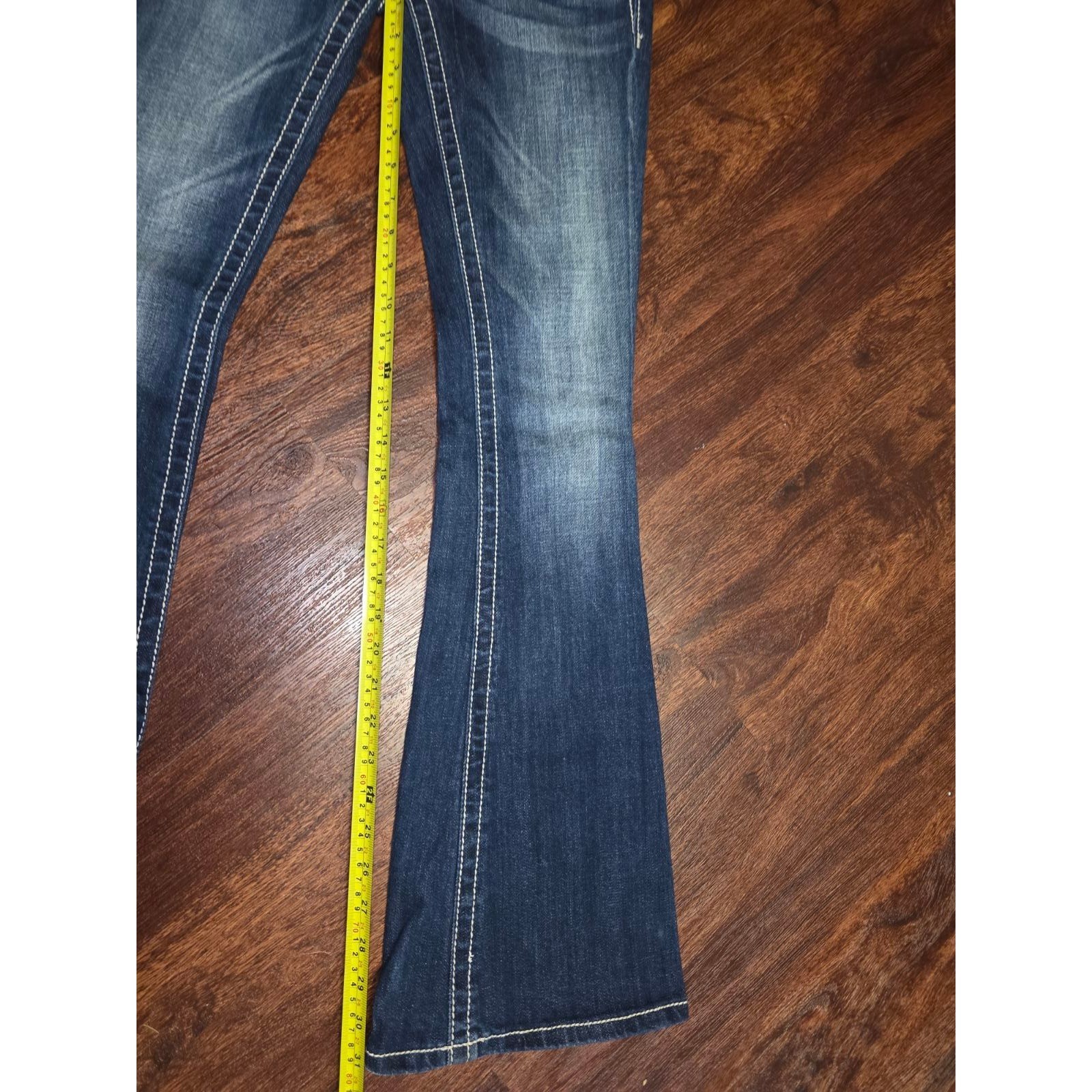 Miss Me Flare Jeans Women’s Size 26 Medium Wash Rhinestone Bling Pockets Y2K