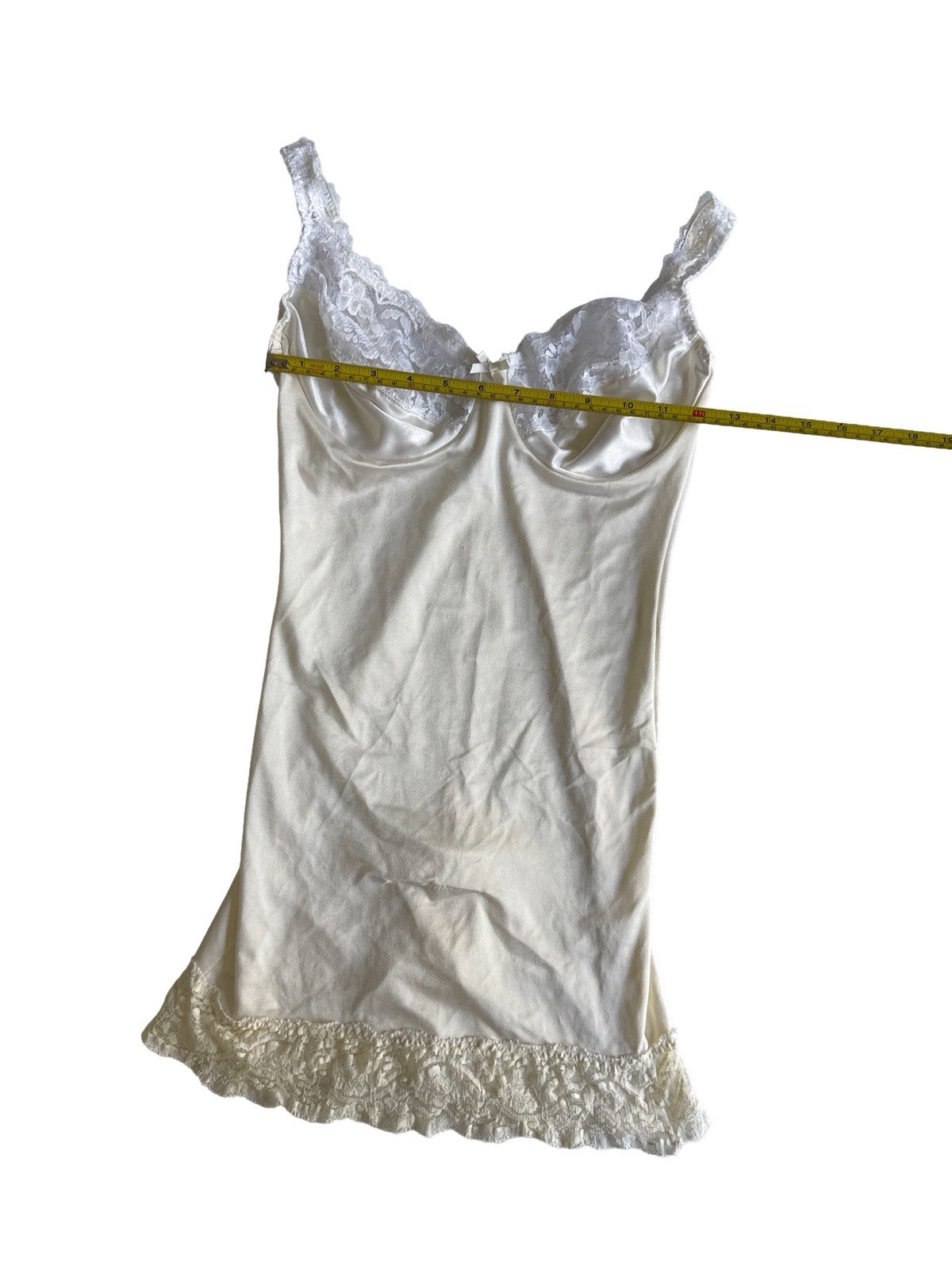Vintage 90s Underwire Mini Dress Shapewear Bridal Bodysuit Lace Trim Romantic