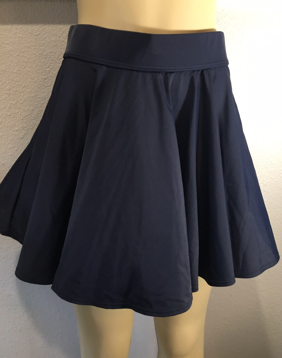 Navy Blue Sweep DNKY Swim Sweep Nylon Coverup Skirt L