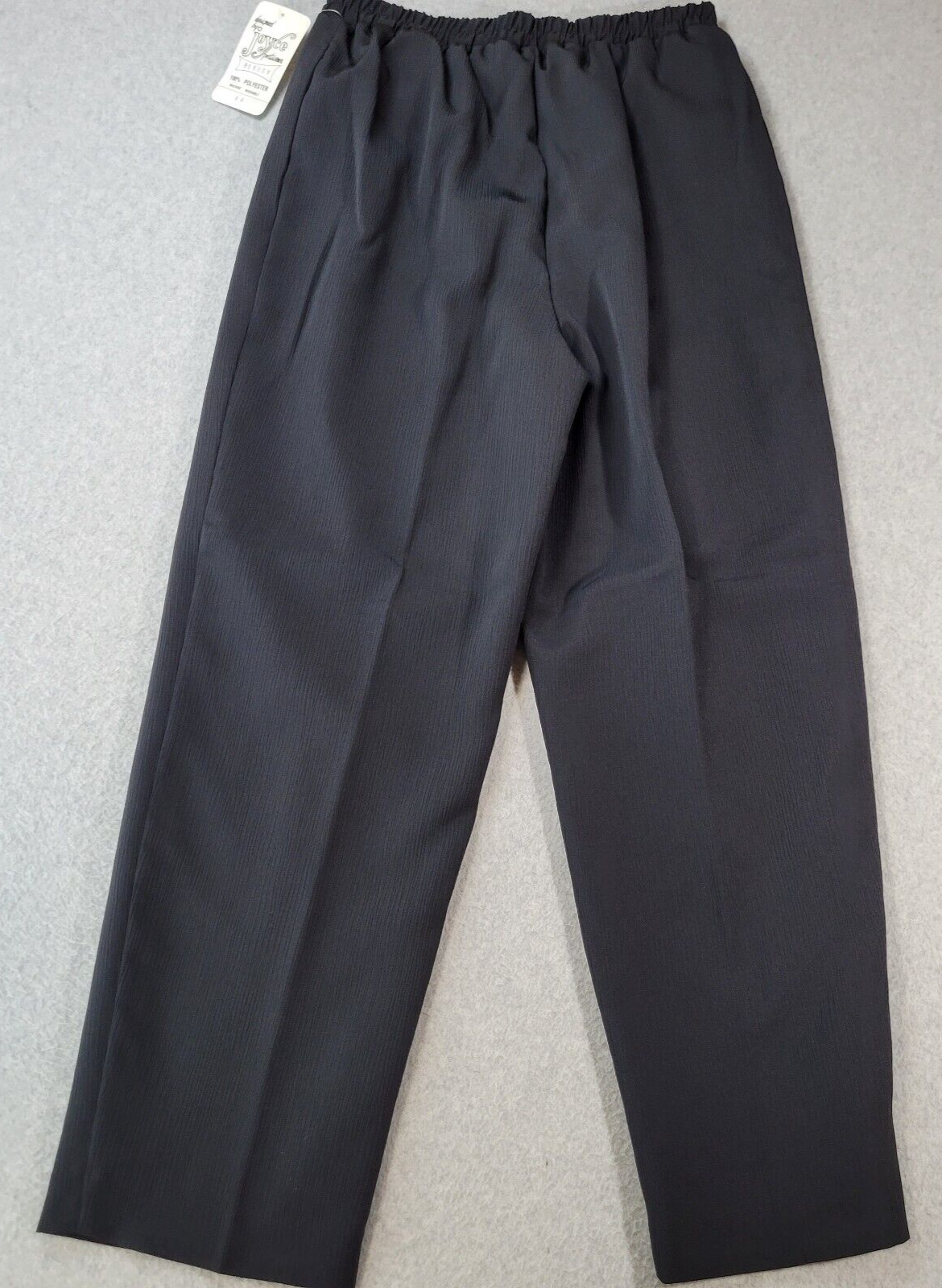 Vintage JG Collection Joyce Pants Polyester Pleated Pull On Womens 14 Black NWT