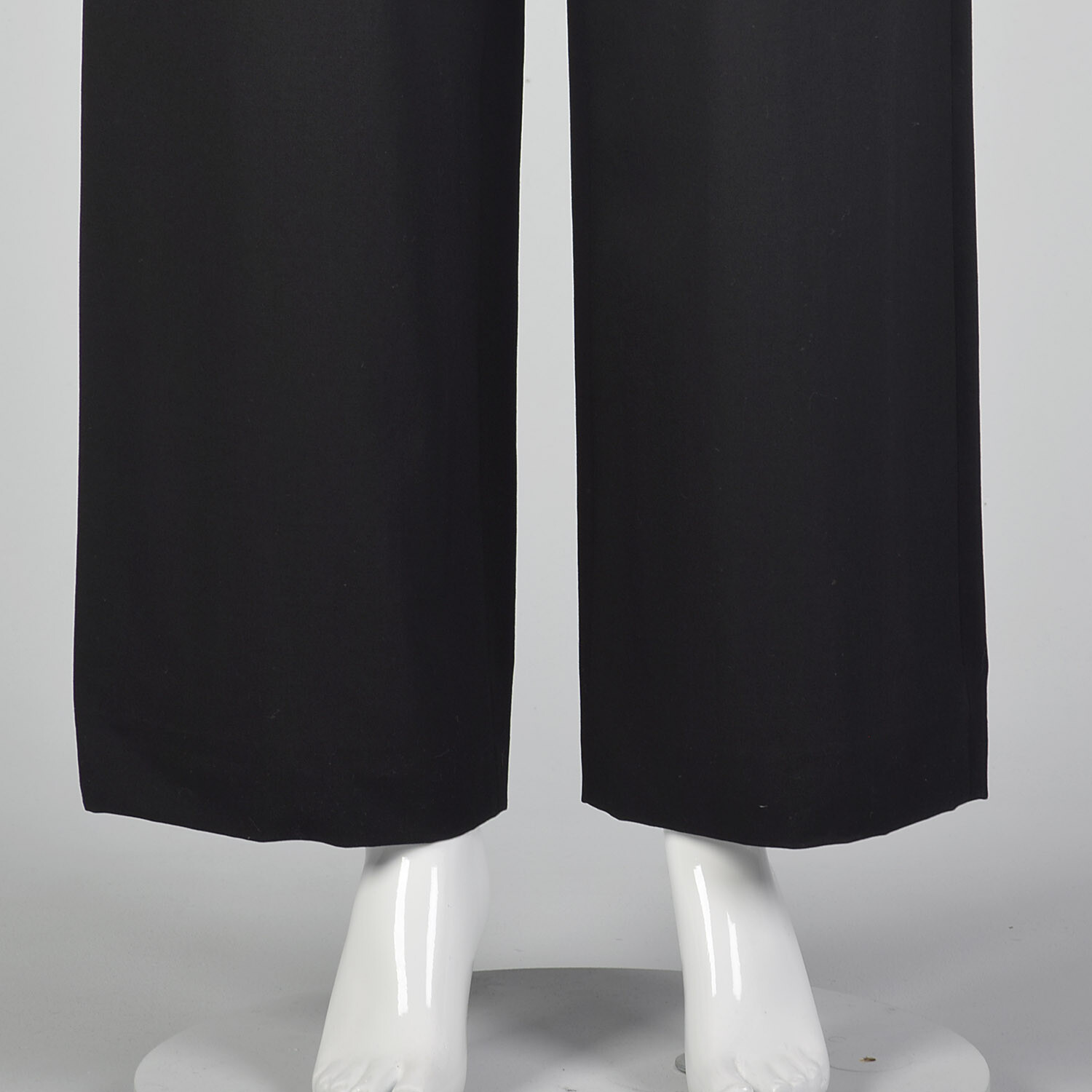 Large Issey Miyake 1990s Wide Leg Pants Black Trousers Vintage Designer 90s Wool