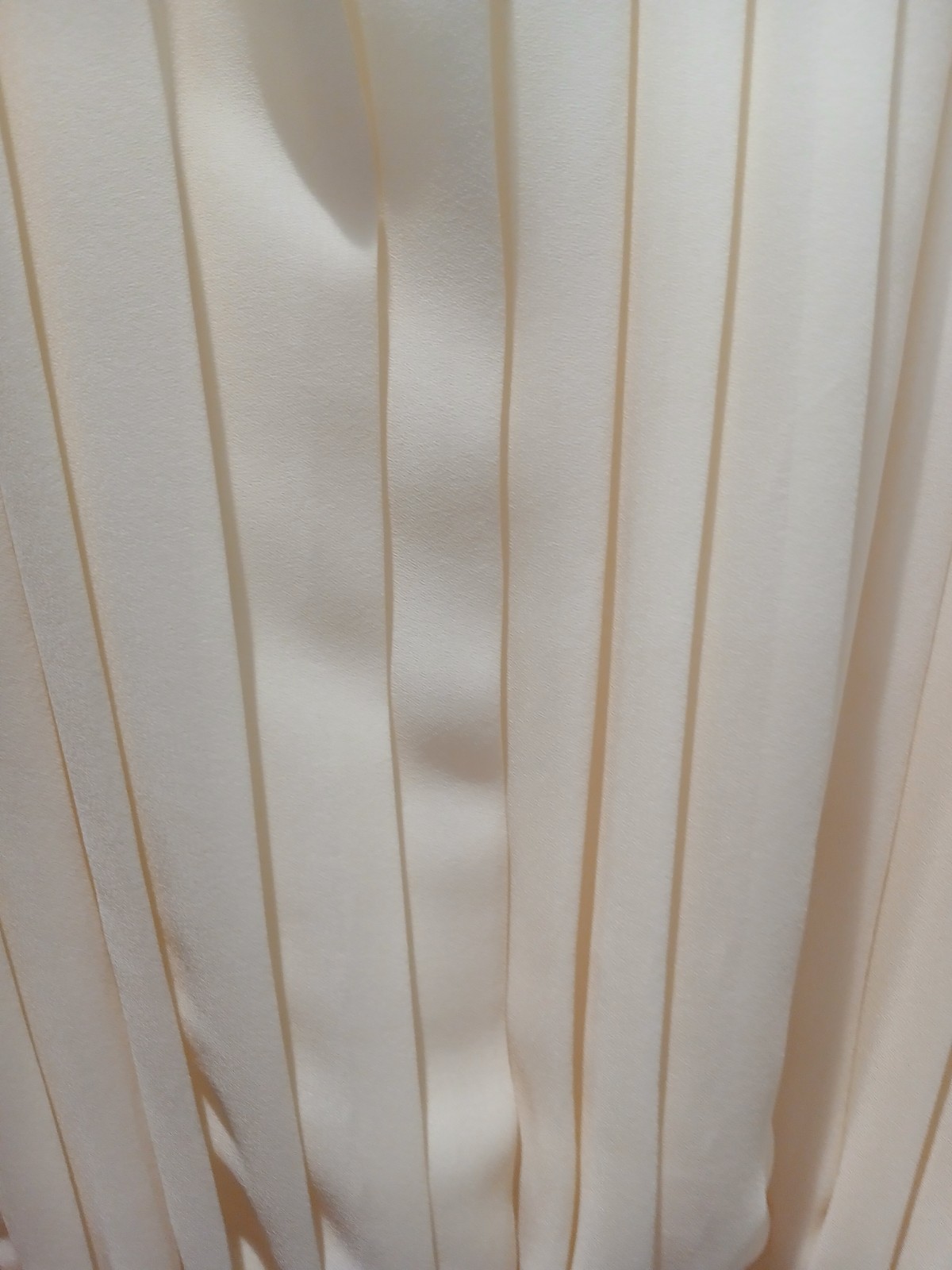 Vintage Anthony Sicari Pleated Dress Cream Midi Long Sleeve Made in USA Women