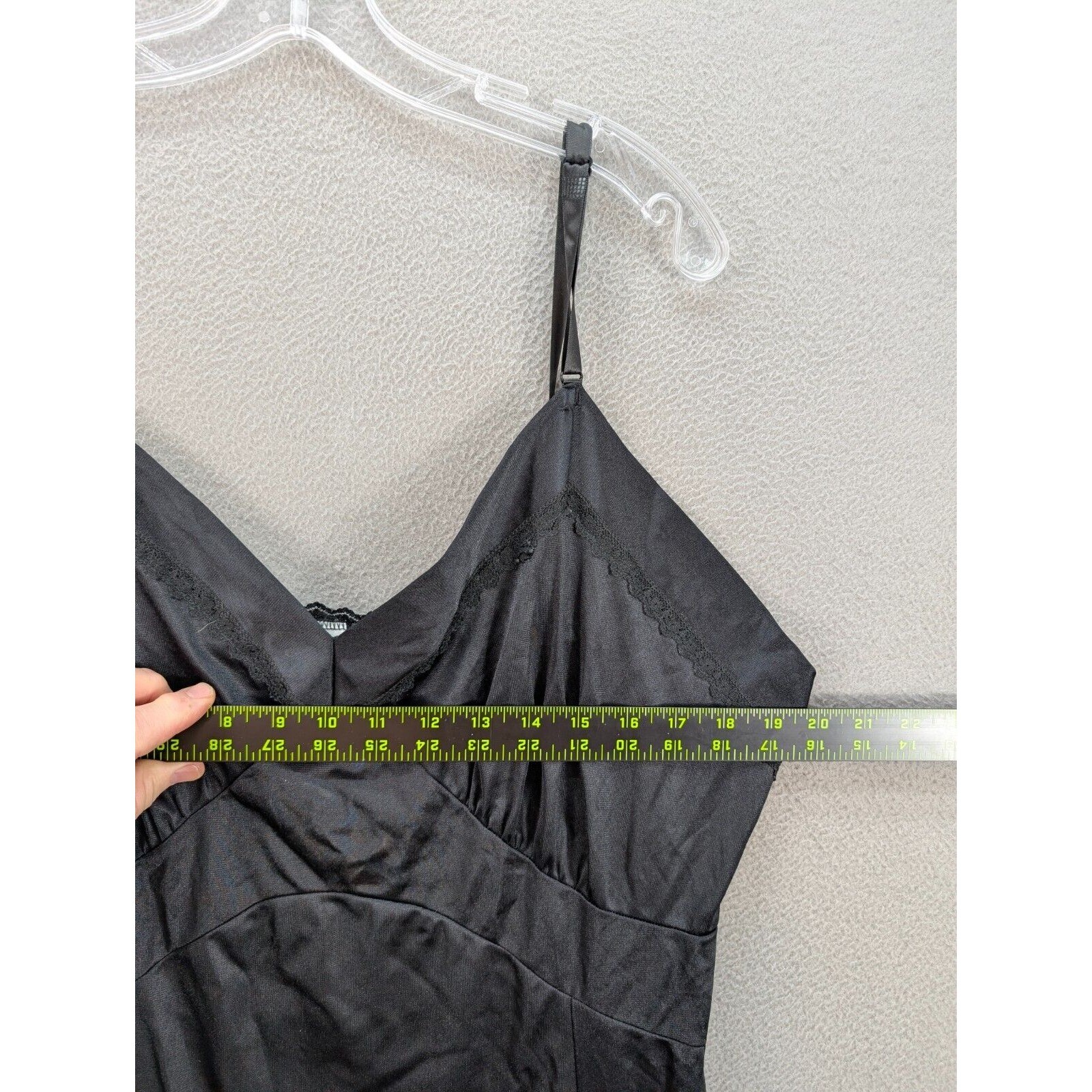 Vintage Velrose 100% Nylon Black Night Gown Lingerie Lace Mexico Women’s Size 42
