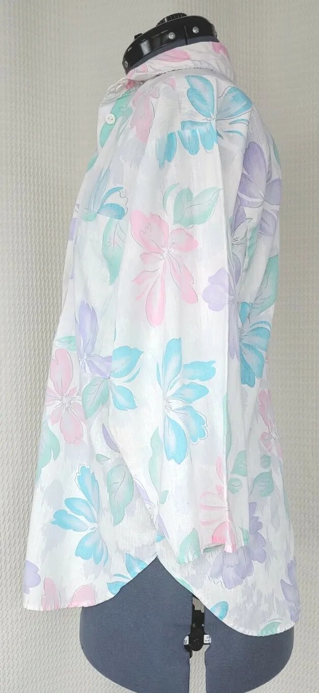 Vintage Ardmore Pastel Floral Button Down Shirt Size Medium