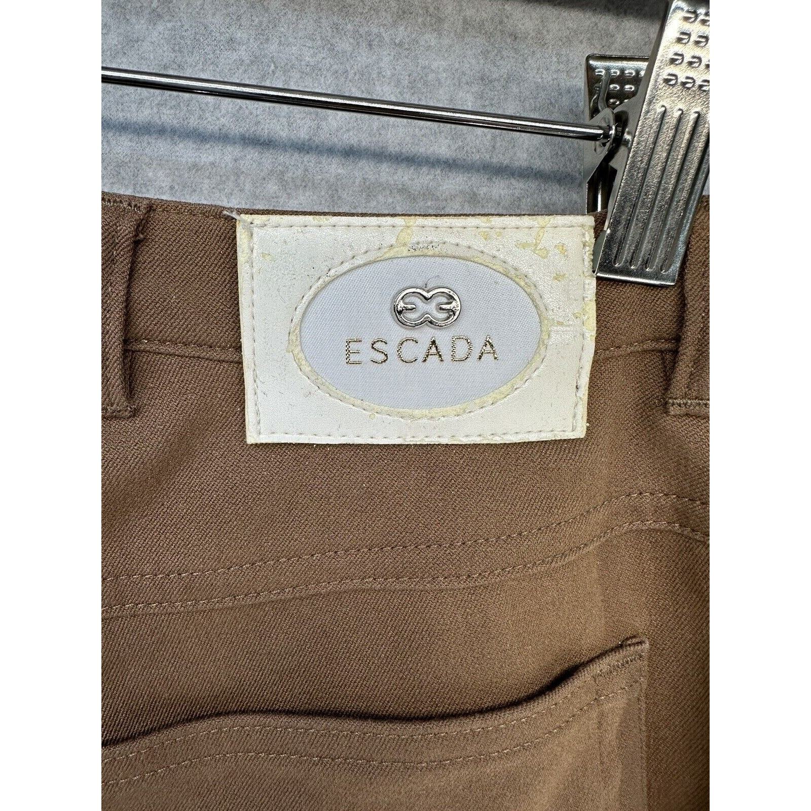 Escada Vintage Womens Pants Size 36 Brown Straight Leg With 5 Pocket Design