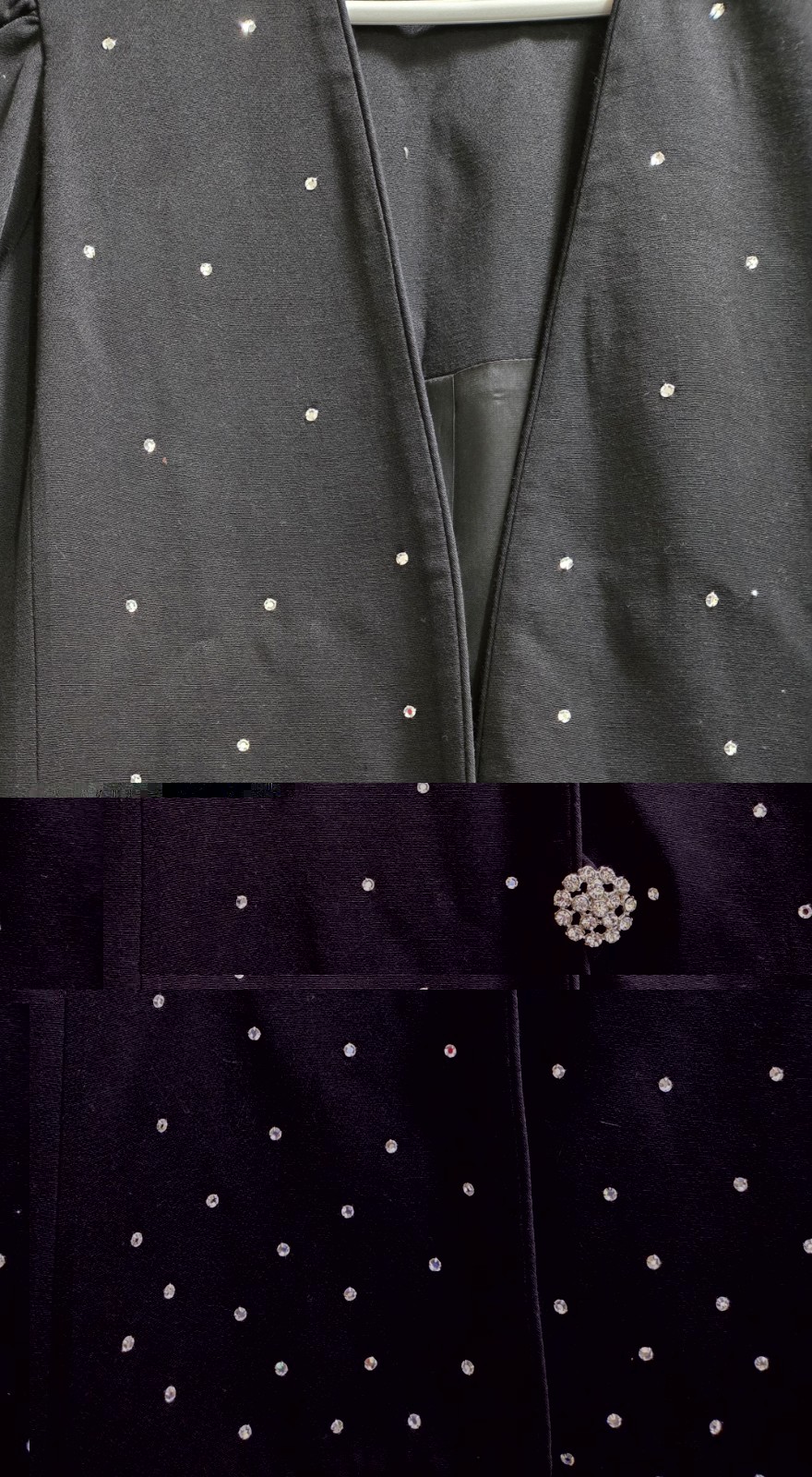 Women’s Vintage Katherine Lindsay By Matthew Black Jacket W/ Rhinestones Size 14