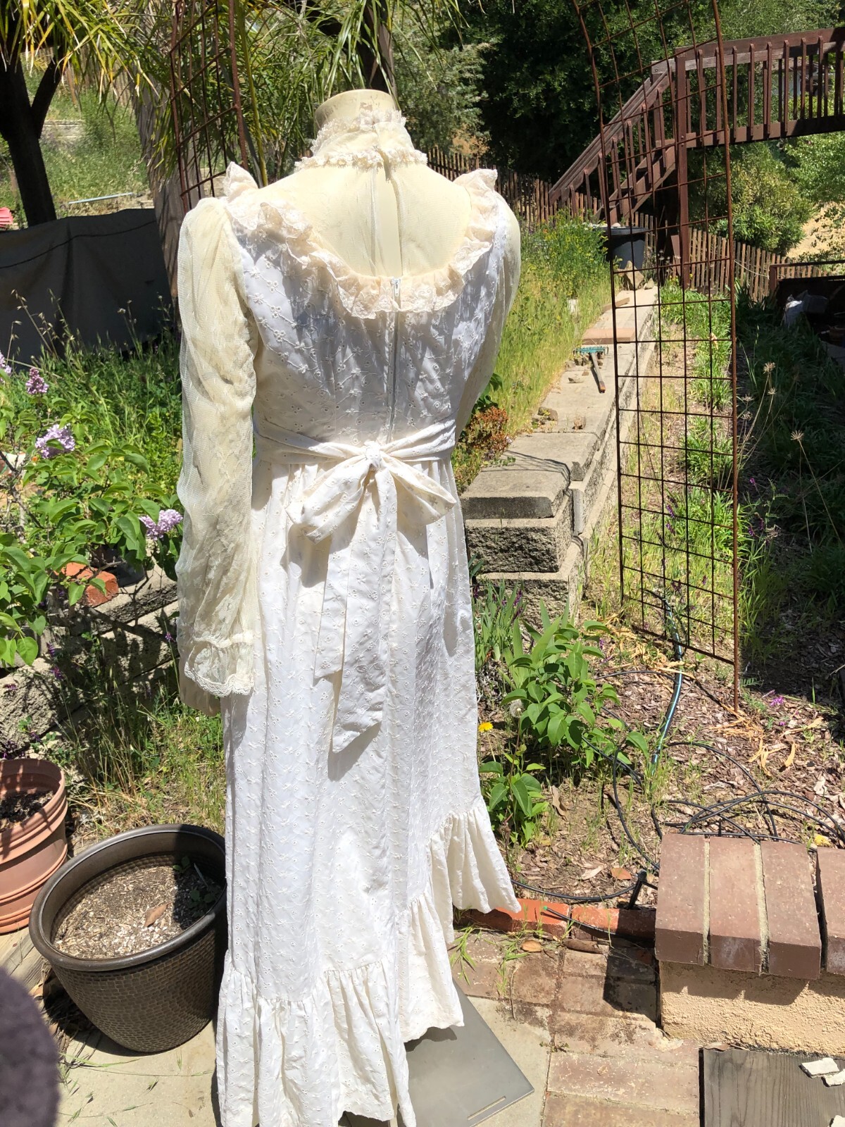 VTG Susan Lane Country Elegance Cottagecore Prairie Lace Wedding Dress sz 10
