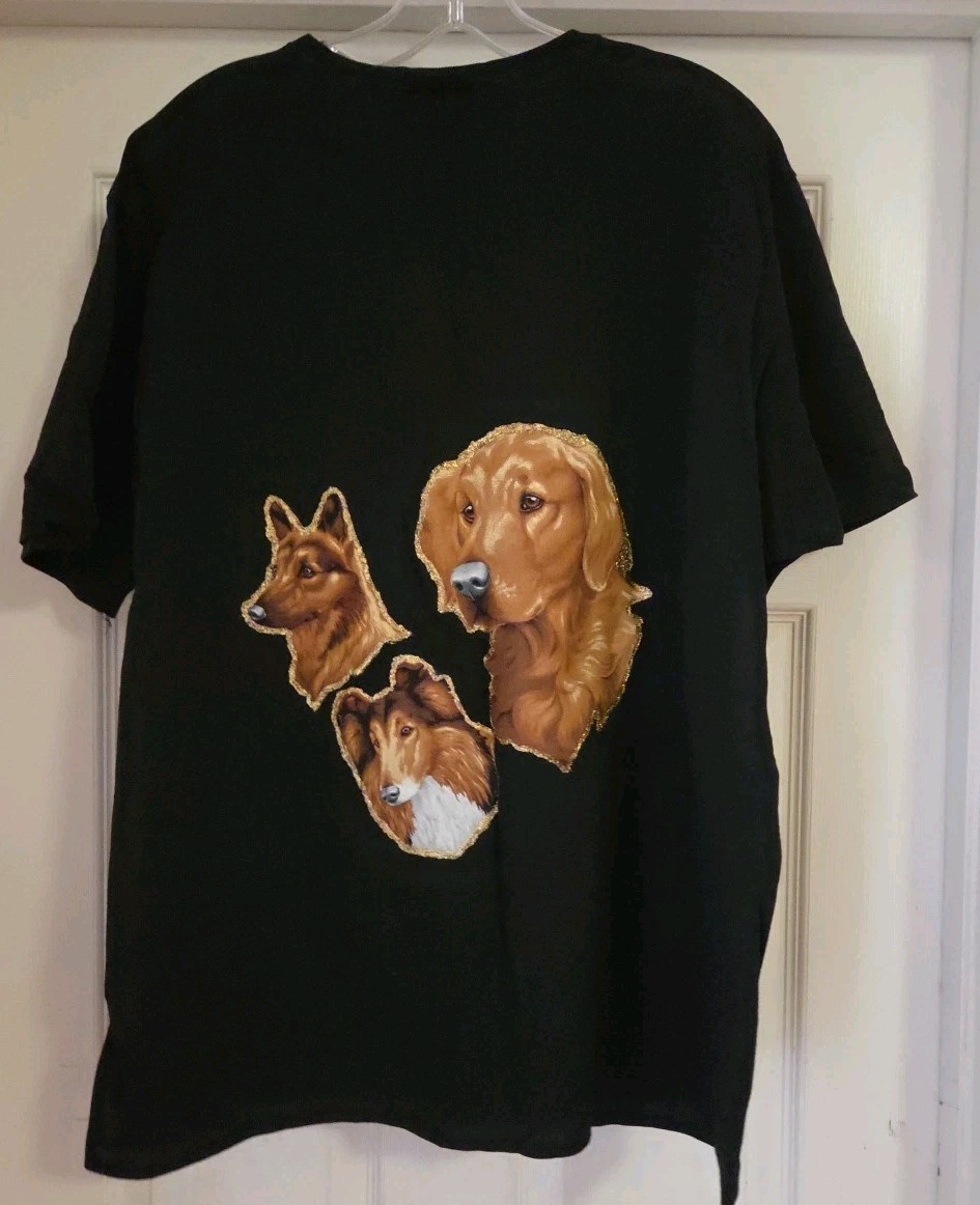 Vintage Womens Cat Dog T Shirt Size XL Granny 90s Made In The USA