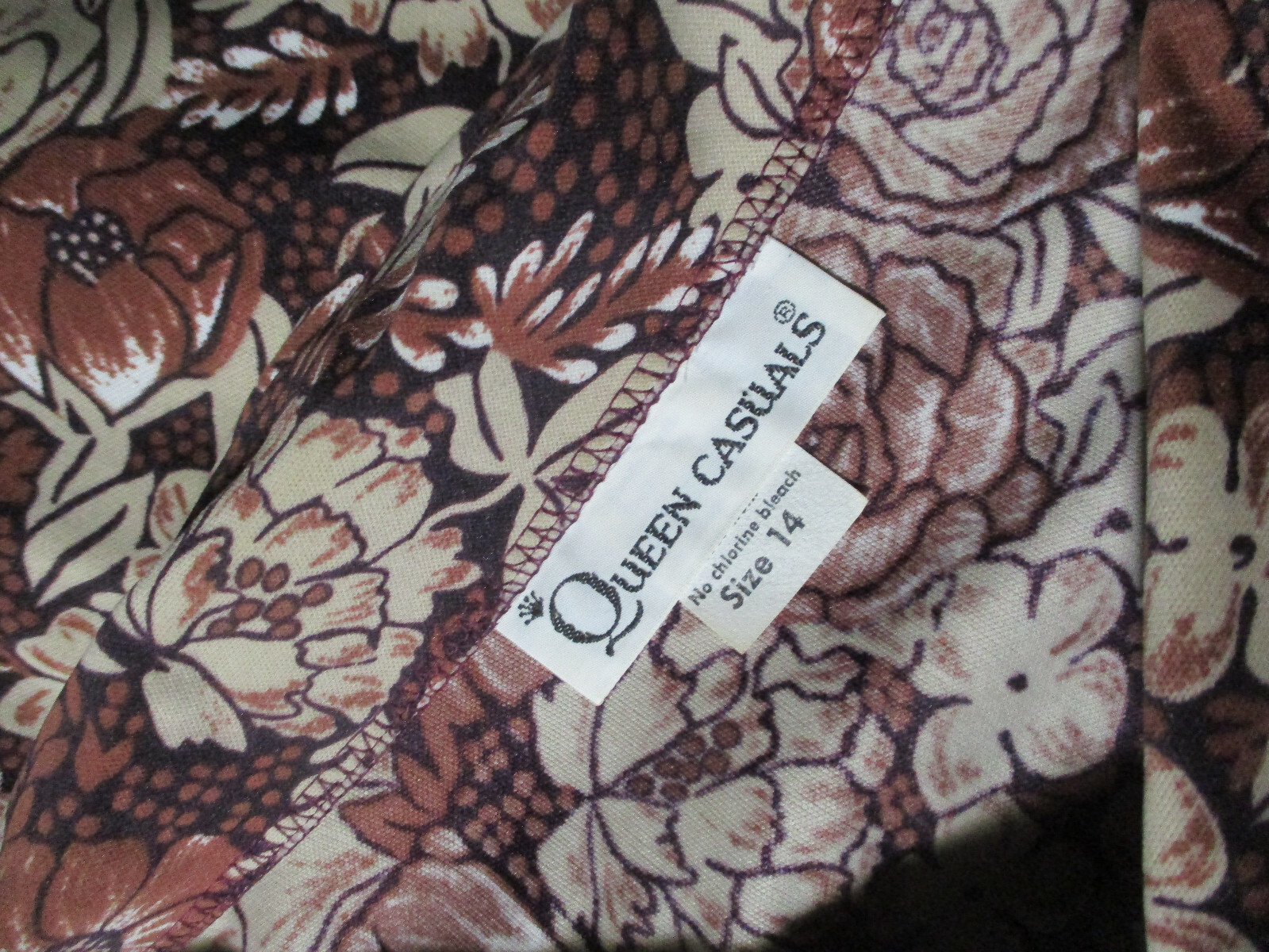 Queen Casuals Womens Shirt Size 14 Long Slv Button Down Floral Vtg Fairy Grunge
