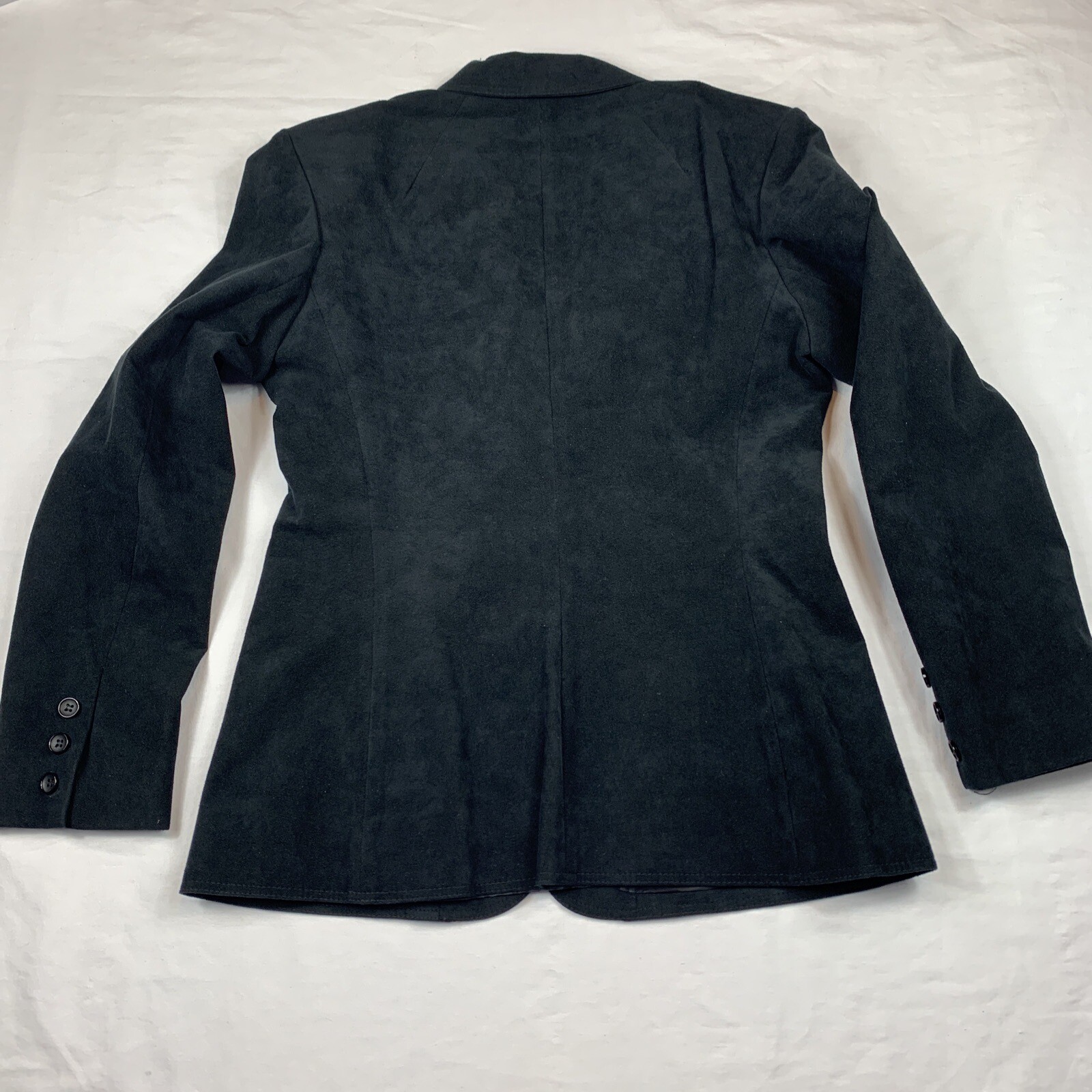 Vintage 80s 90s Adolph Schuman Lilli Ann Womens Ultra Suede Suit Size 10 Black