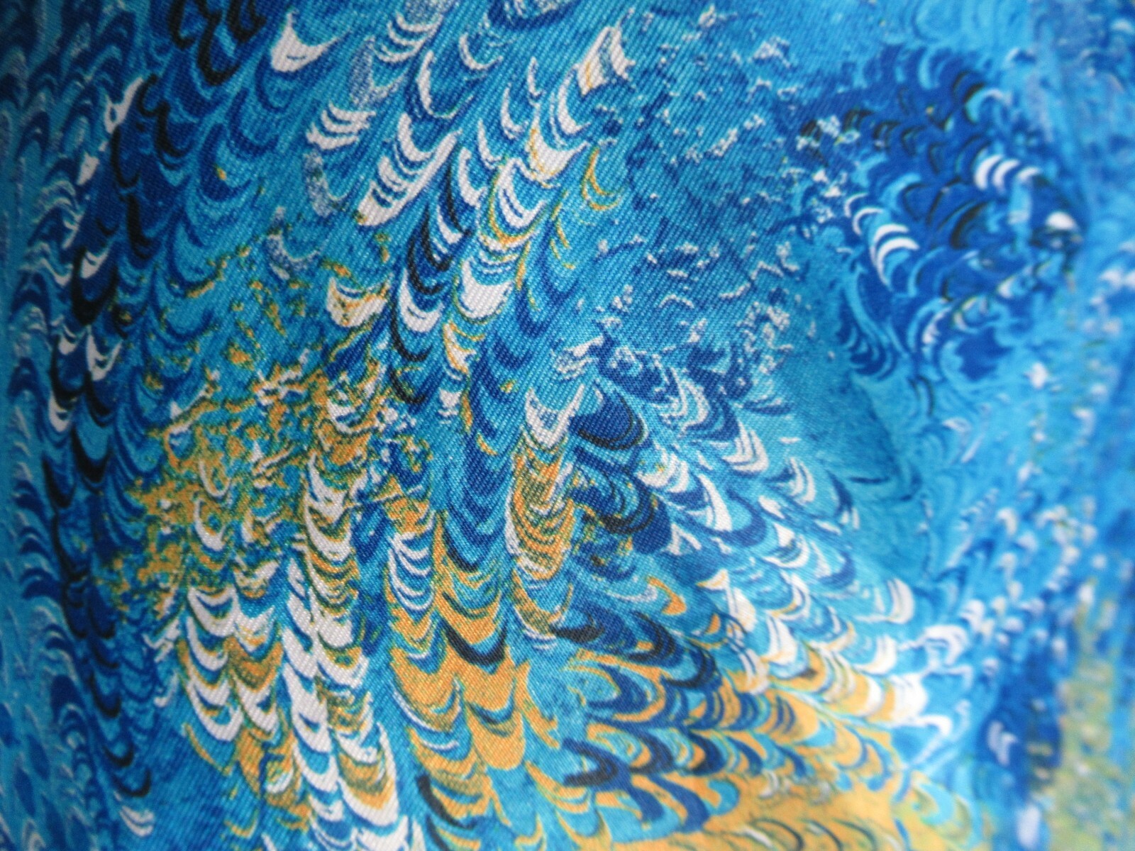 60’s 70’s Vintage Psychedelic Blue Illusion Tie Shoulder Shift Mod Sun Dress M/L