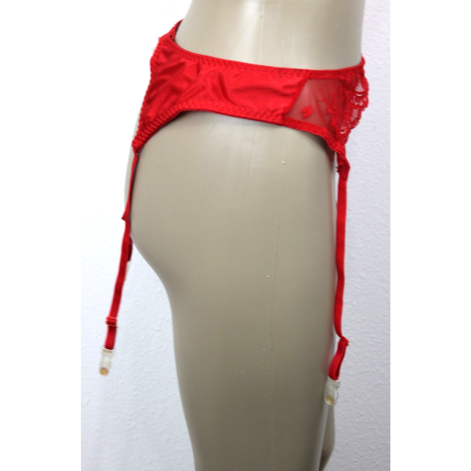 Vintage LILY of FRANCE Red Lace Garter Belt Size L