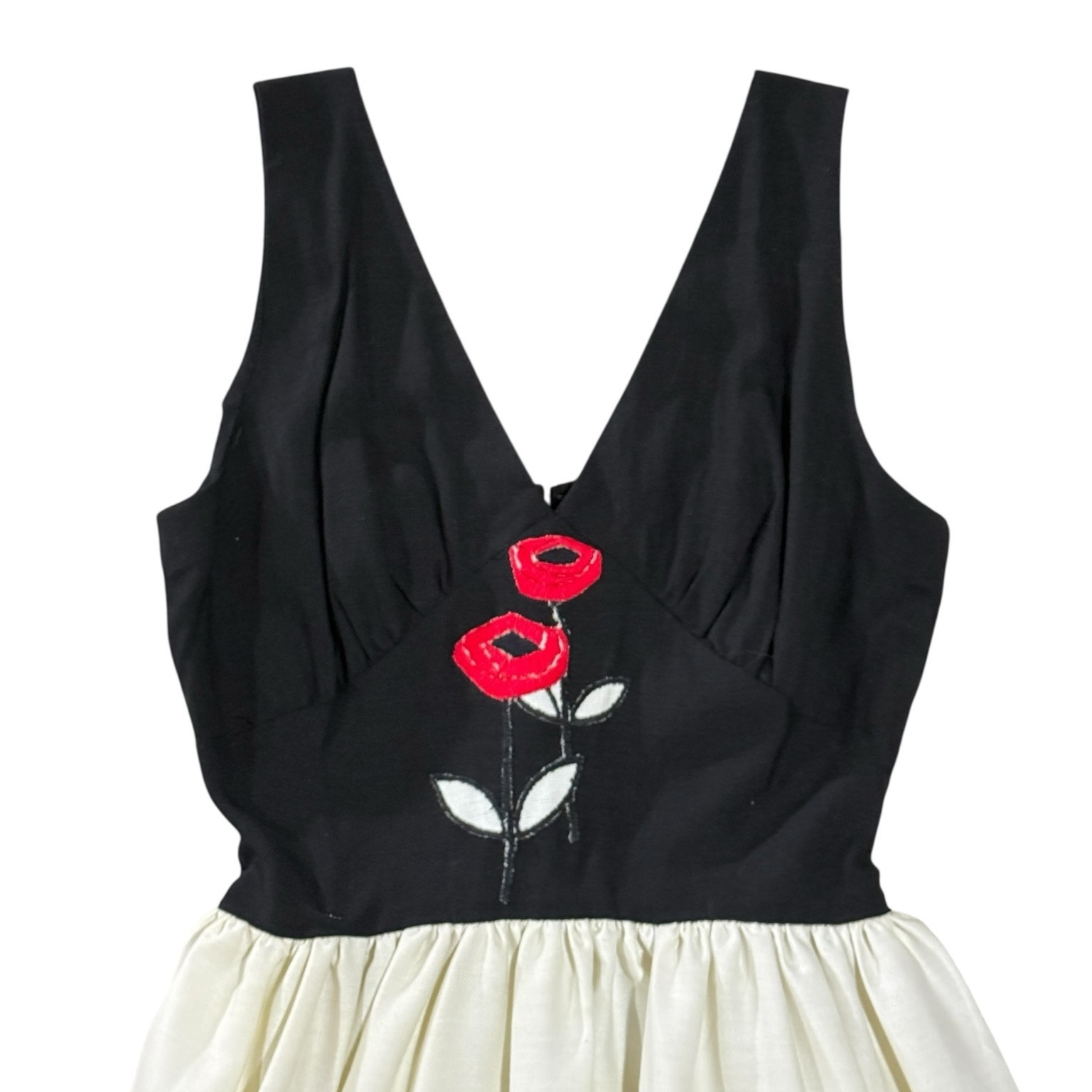 Vintage Coquette Retro Tea Dress 10 Eve Le Coq California Poppy Embroidered Red