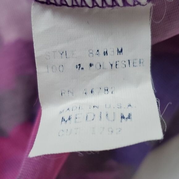 Vintage Sheer Floral Purple Multi-Color Double Tie Waist Robe Size Medium