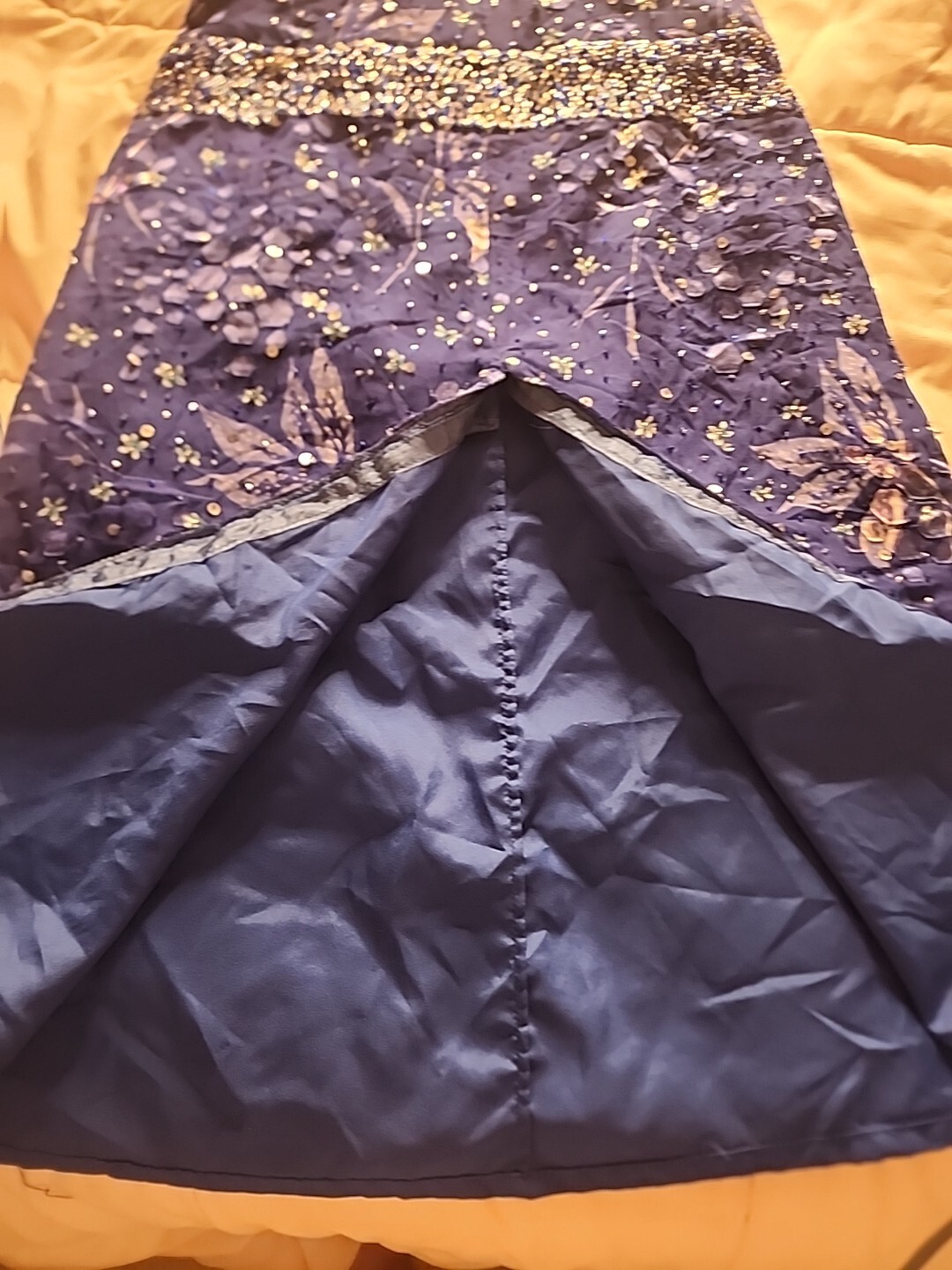 Costume Co Electric Blue Handmade Halter Dress Beaded & Sequins Broadway History