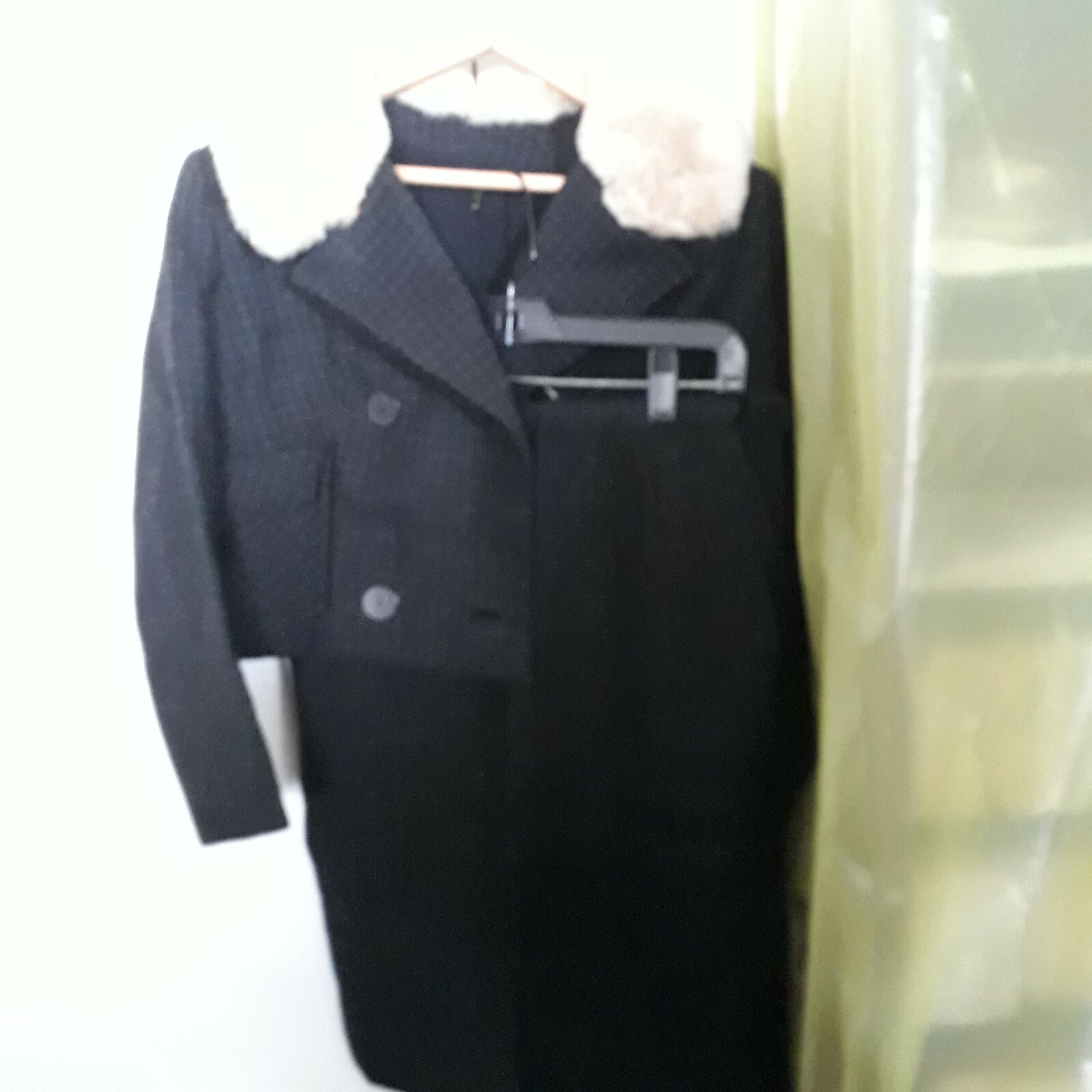 Vintage 1940s 100% Wool Black Br. Womans Beige Beaver Collar Jacket Skirt SUIT 4