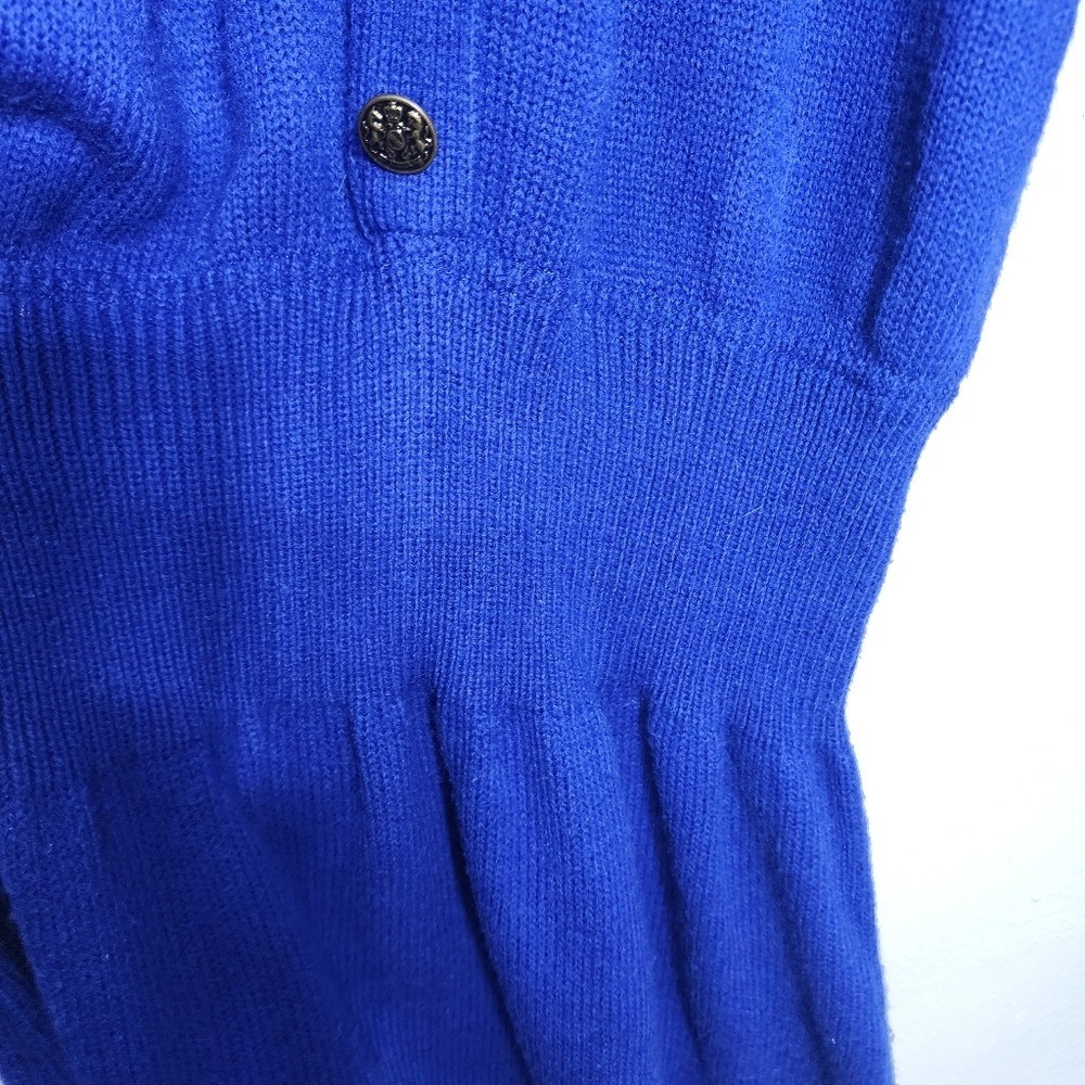 Vintage Darian Cobalt Blue Knit Dress Gold Button Detail