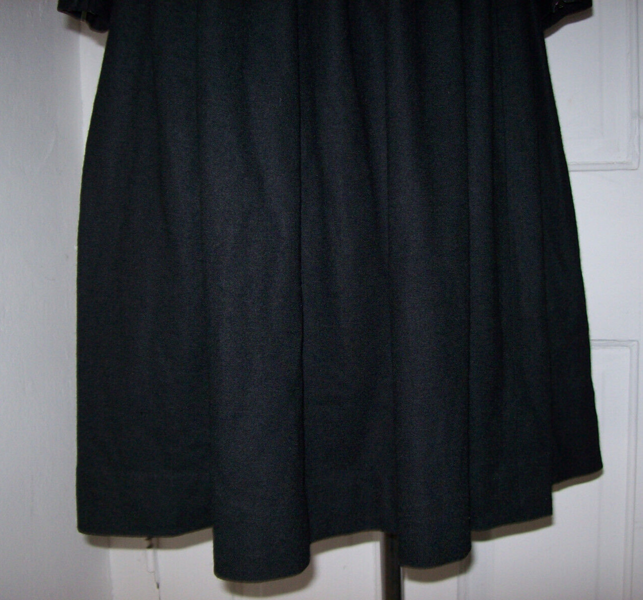 Vintage 1950s Black Long Sleeve Dress, 100% Wool, E.T Jrs CALIFORNIA, small