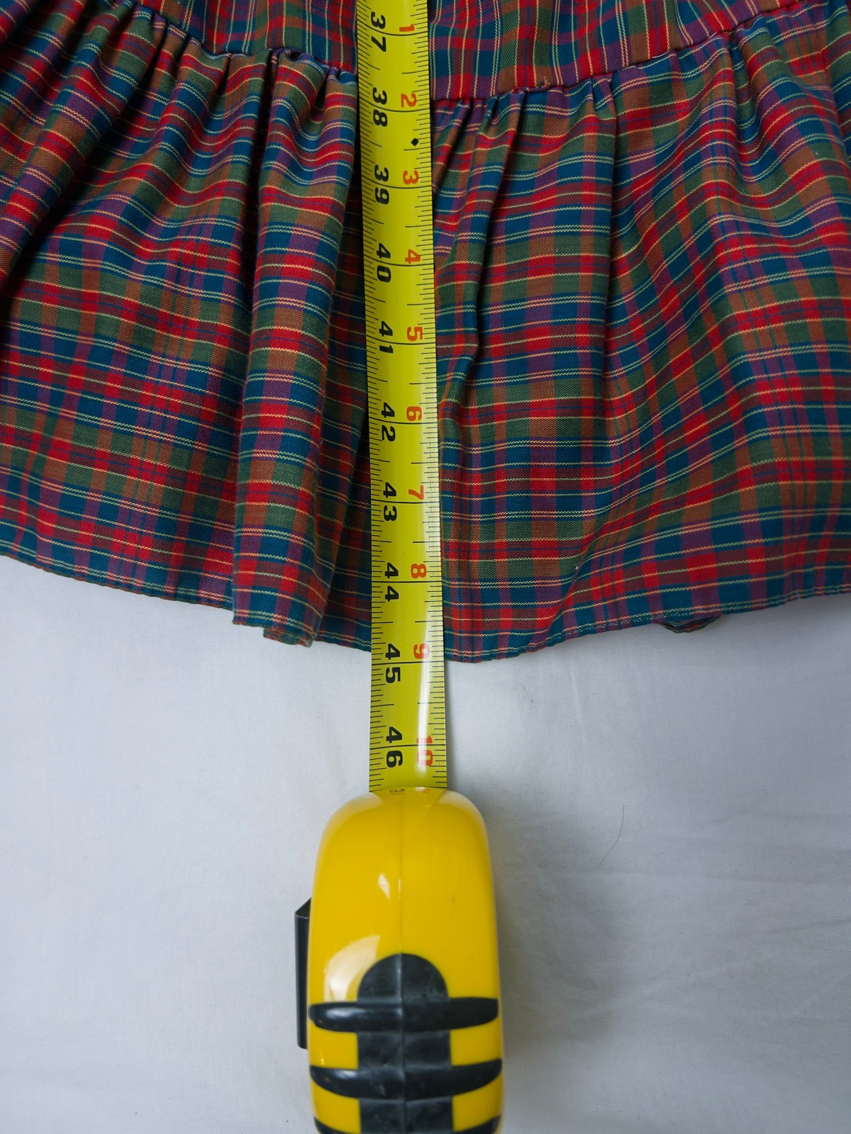 Vintage 60s 70s Red Plaid Ruffle Prairie Midi Dress Best Fit S/M Western Holiday