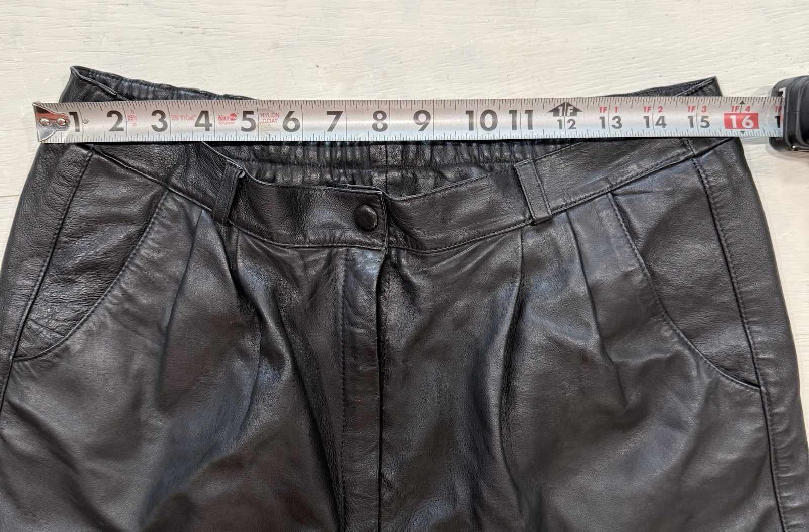 Vintage 80’s Kezia Black Leather Pants Women’s Size 12 Pleated High Waist