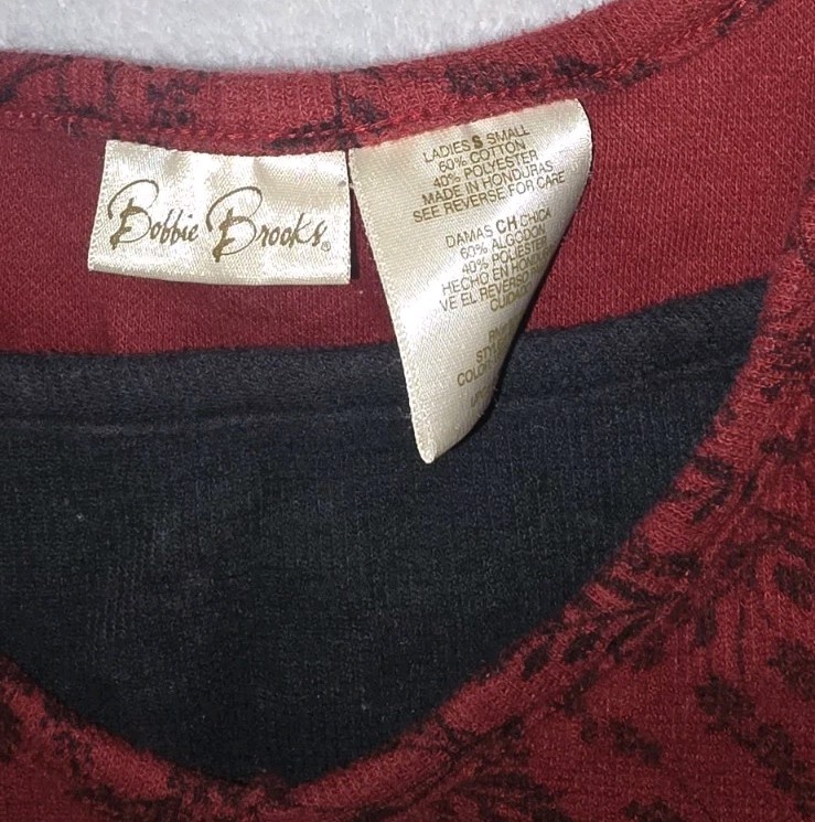 Vintage Bobbie Brooks Women’s Long Sleeve Shirt Size Small