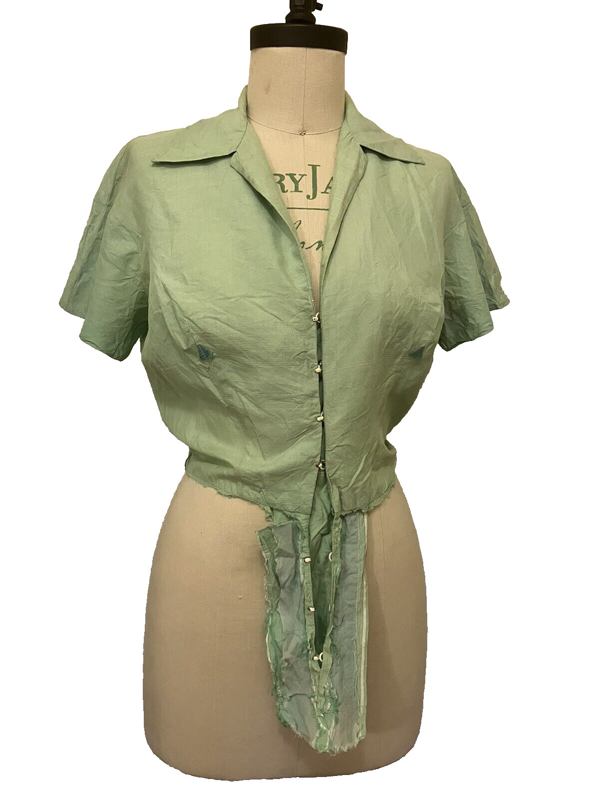Vintage 1950s 60s Shirtwaist Dress Deconstructed David Crystal S M top only