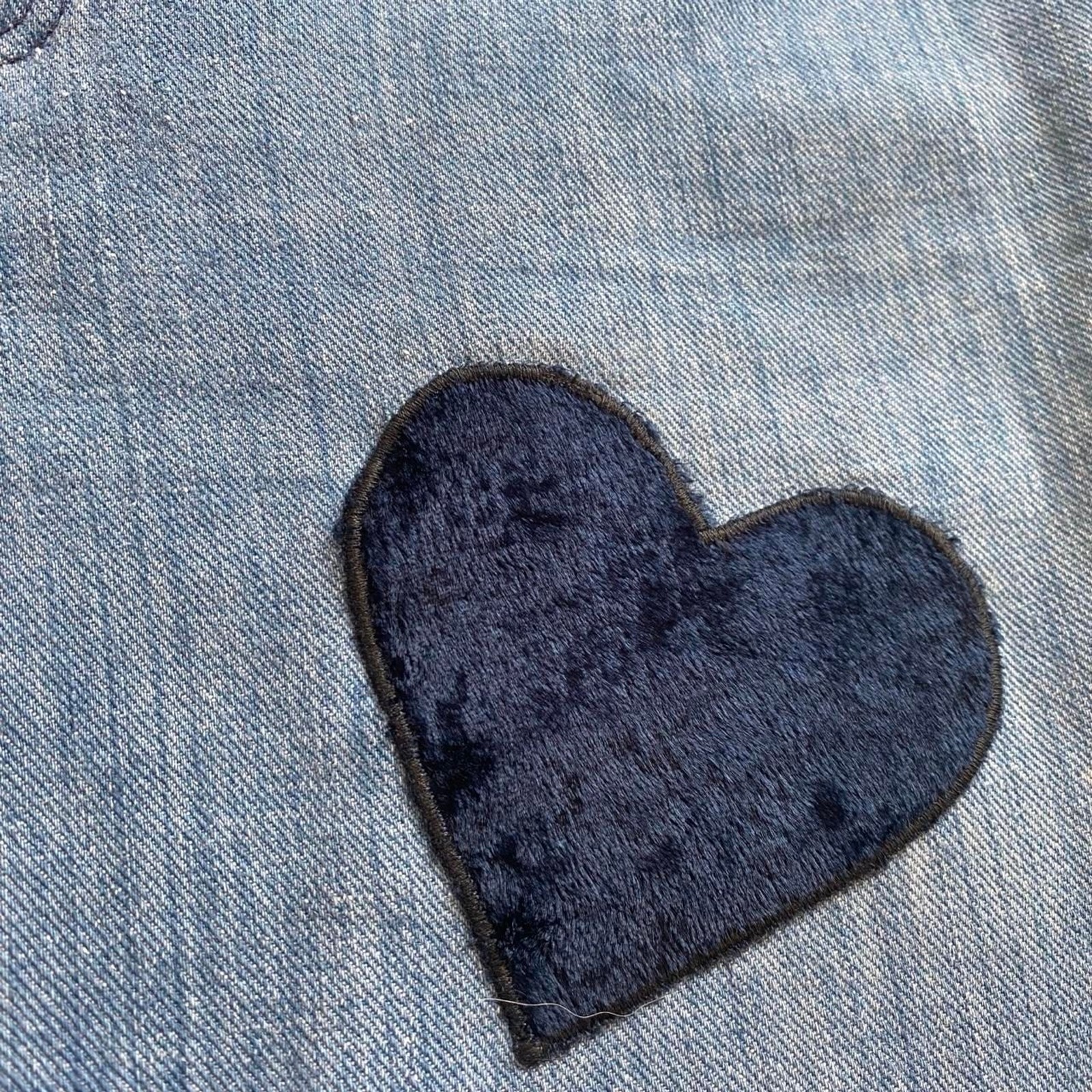 1970s Wrangler denim shorts with velvet heart patch