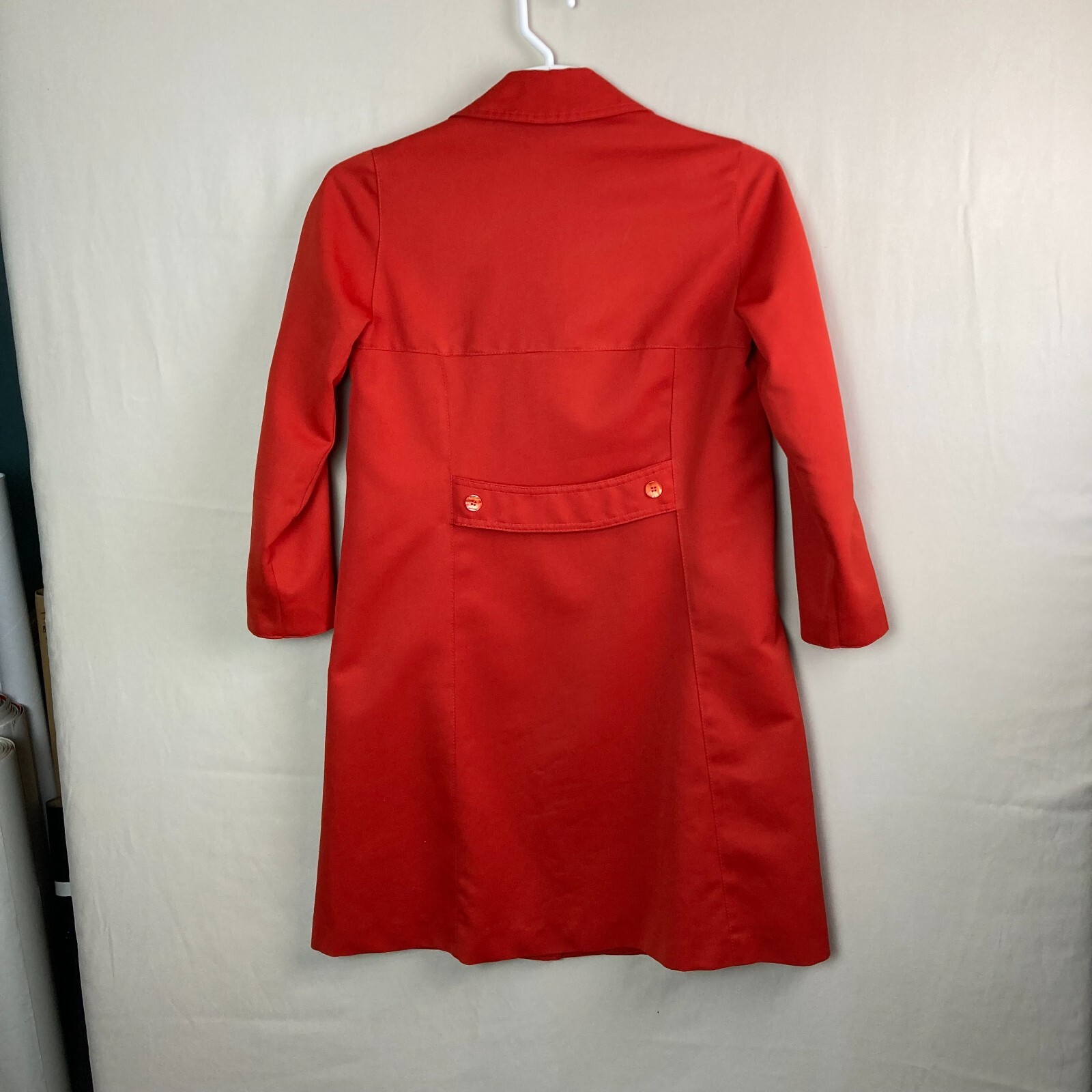 Jerold Womens S/M Vintage MOD 60/70’s Orange Trench Coat Raincoat