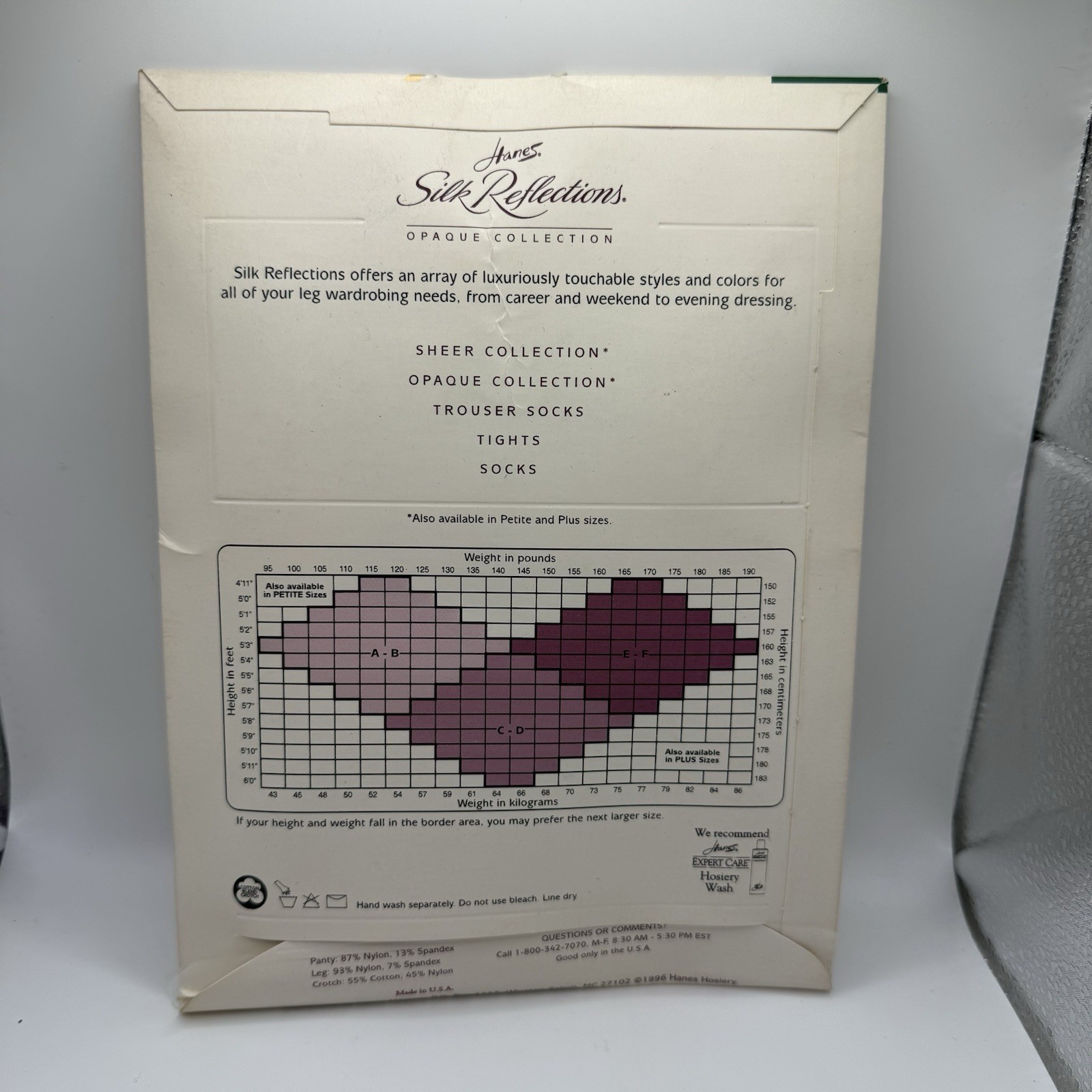 Hanes E16 Silk Reflections Opaque Collection Control Top Pantyhose Pearl Size AB