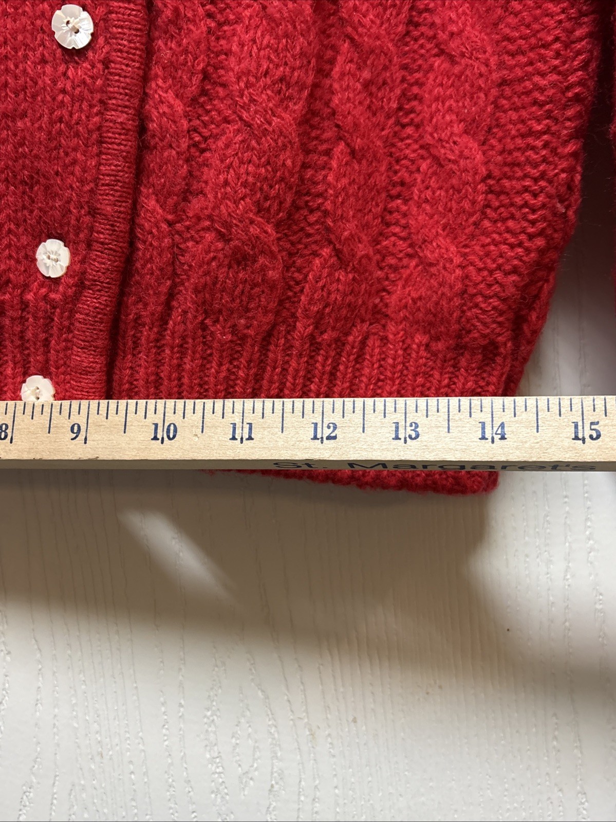 Vtg 60s Robert Scott Ltd Women’s Sz36 Red Shetland Wool Cardigan Sweater M-L